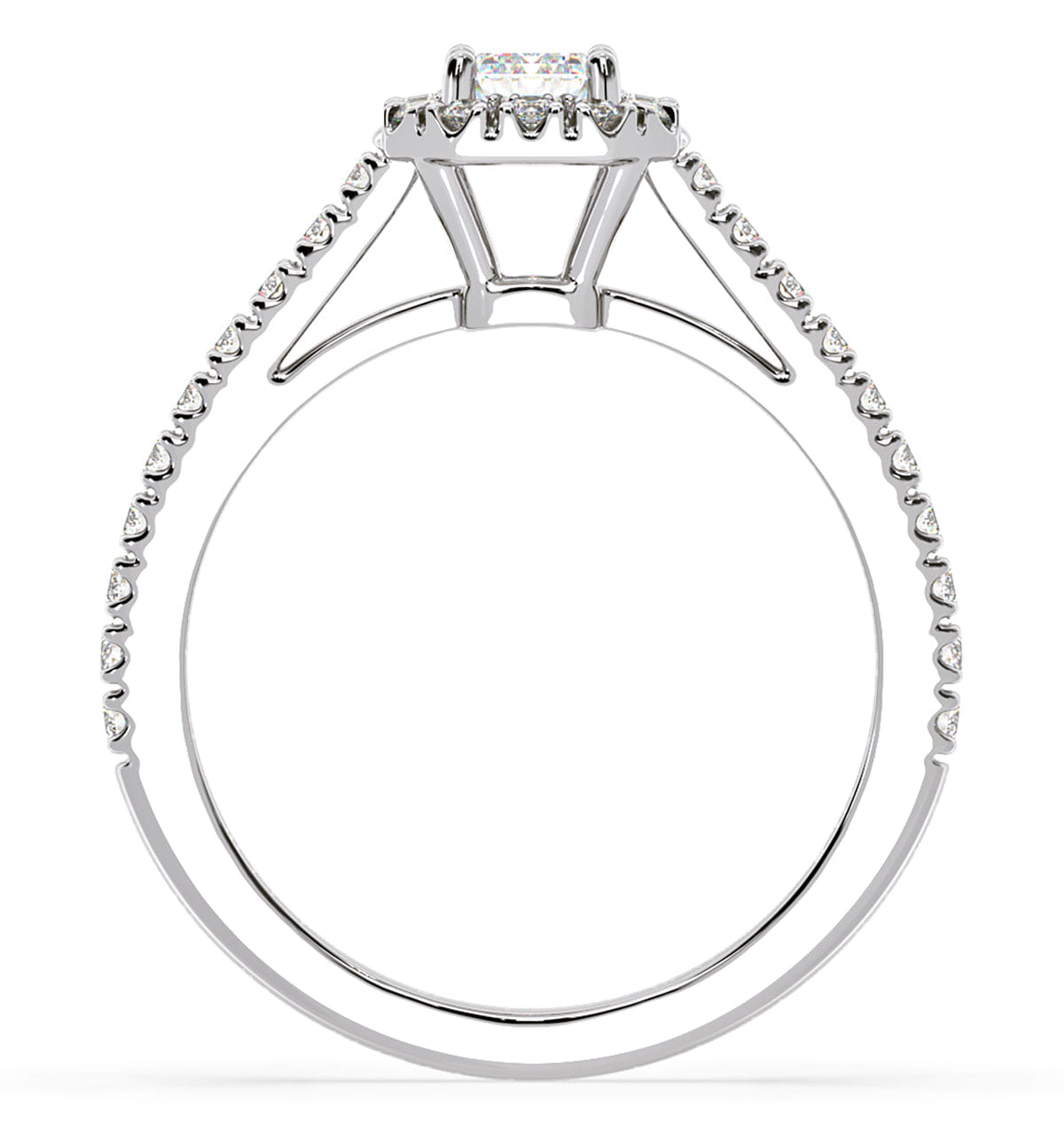 Diamond Annabelle Diamond Halo Engagement Ring in Platinum 1ct G/VS1