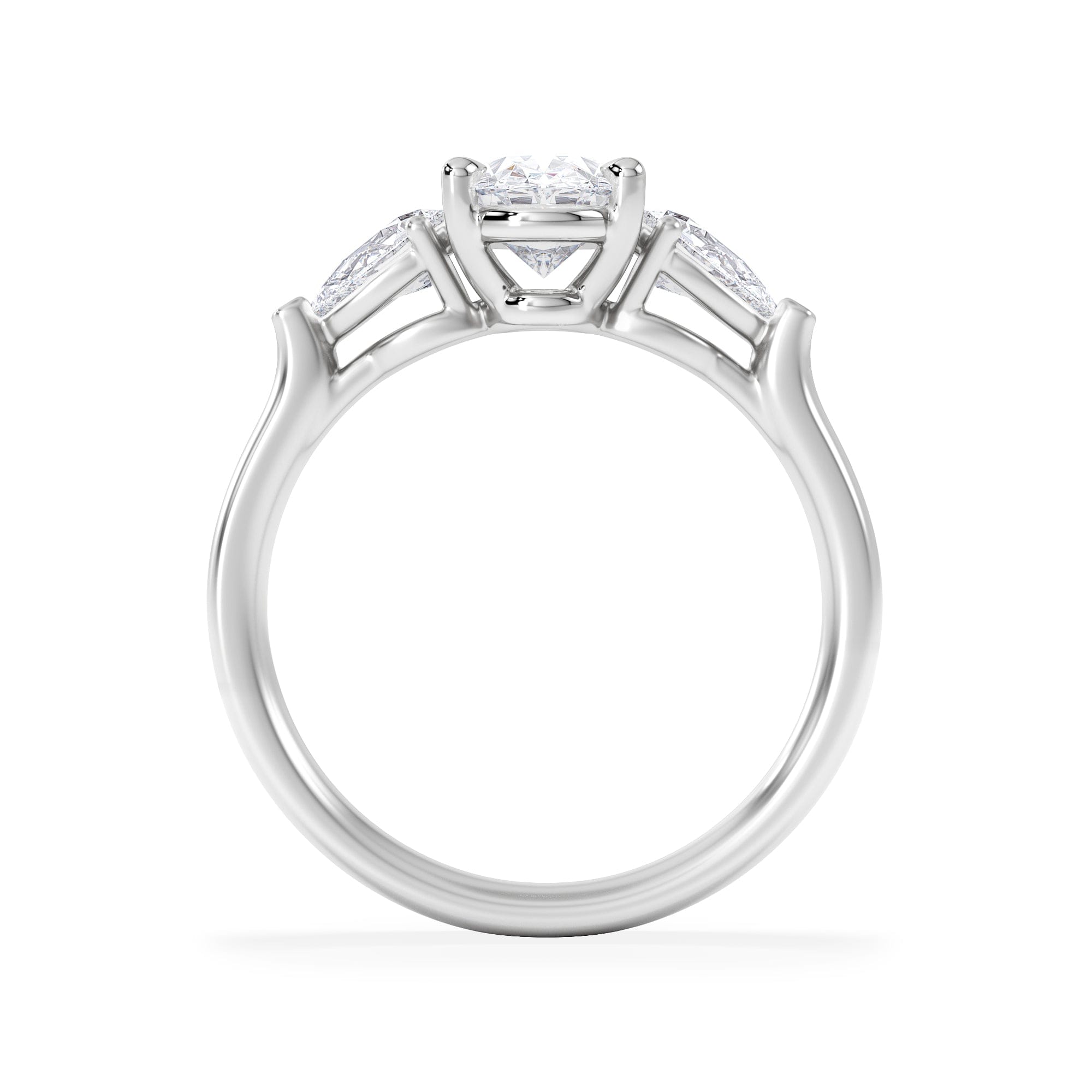 Diamond Adore 1.50ct Oval Cut Lab Diamond 3 Stone Engagement Ring in Platinum