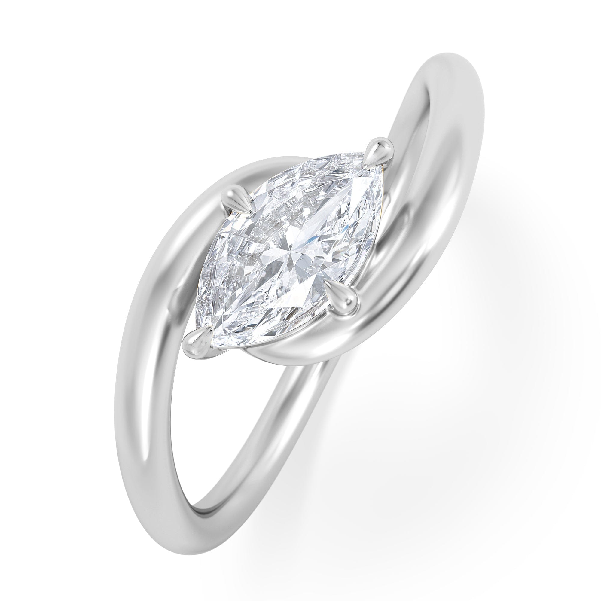 Solitaire Affinity 0.50ct Marquise Cut Lab Diamond Solitaire Engagement Ring in Platinum