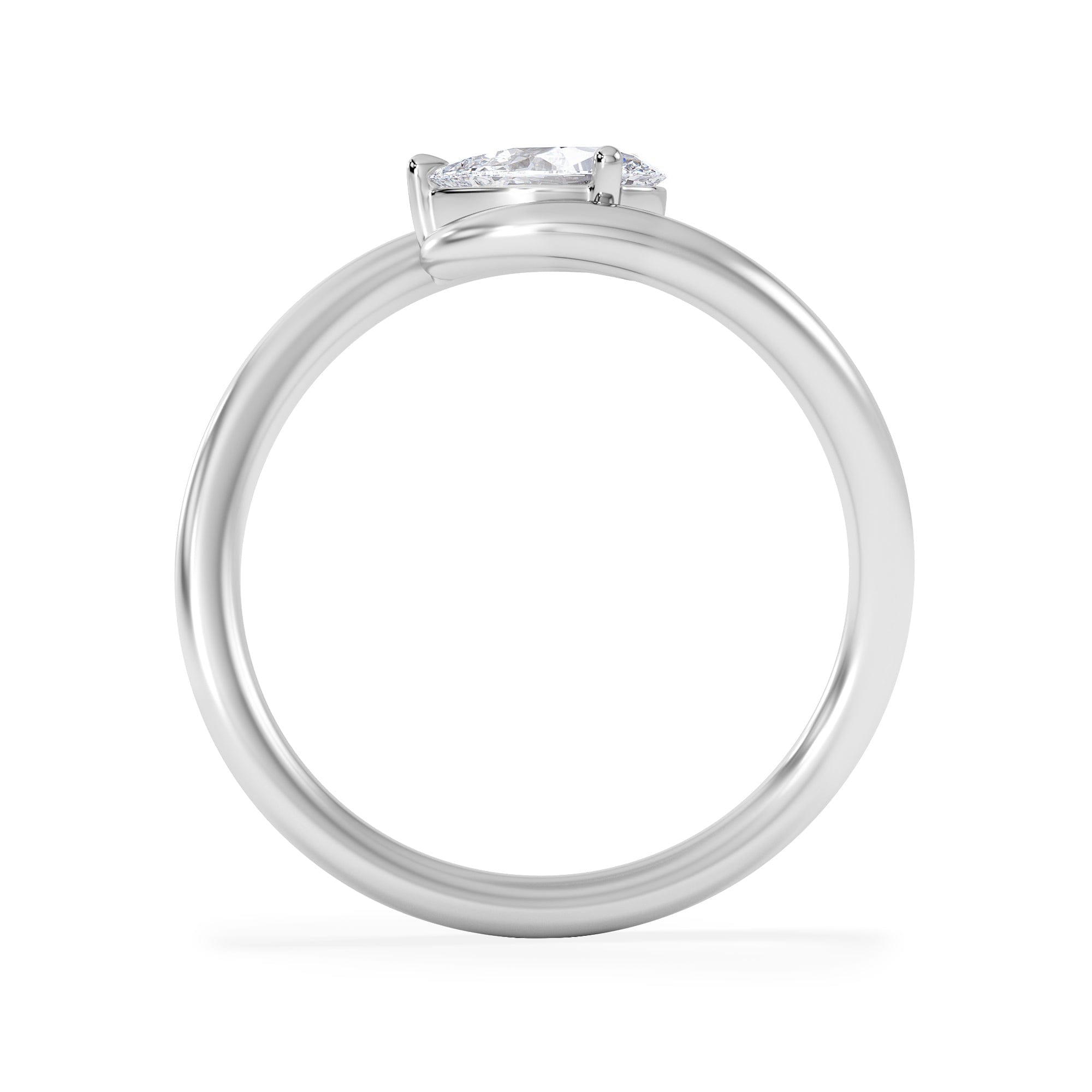 Solitaire Affinity 0.50ct Pear Cut Lab Diamond Solitaire Engagement Ring in Platinum