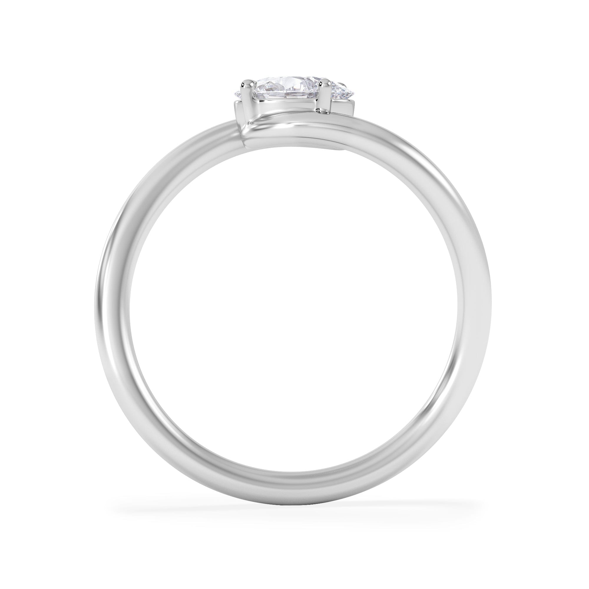 Solitaire Affinity 0.50ct Oval Cut Lab Diamond Solitaire Engagement Ring in Platinum