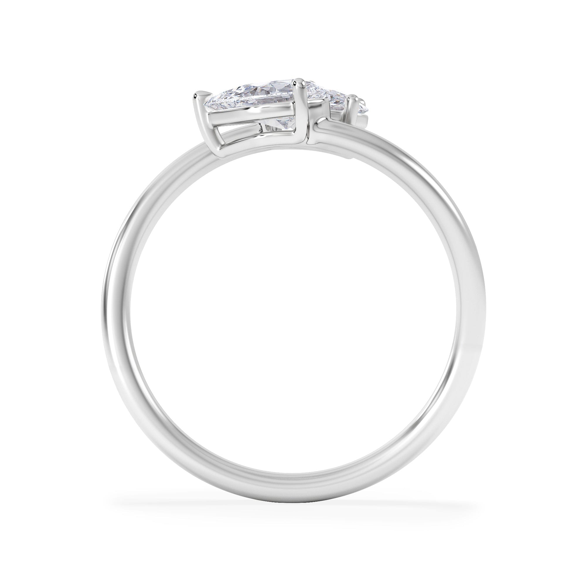 Diamond Affinity 0.80ct Oval and Pear Cut Lab Diamond 2 Stone Ring in Platinum