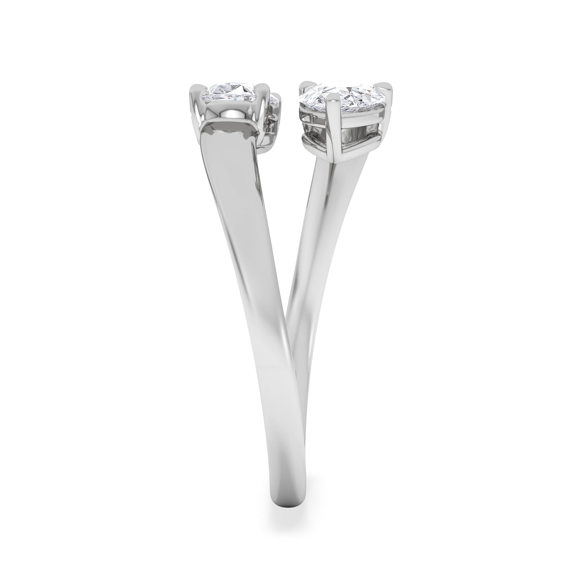 Diamond Affinity 0.80ct Oval and Pear Cut Lab Diamond 2 Stone Ring in Platinum