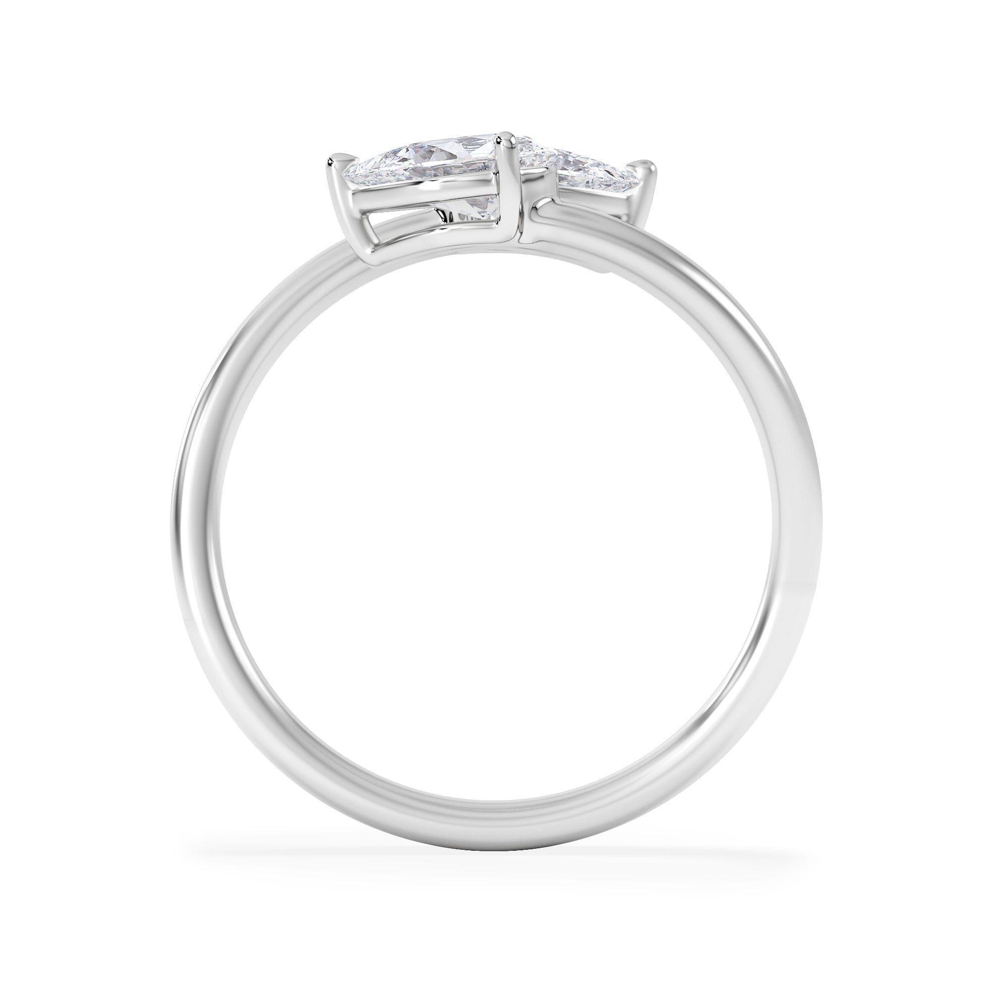 Diamond Affinity 0.80ct Pear Cut Lab Diamond 2 Stone Ring in Platinum
