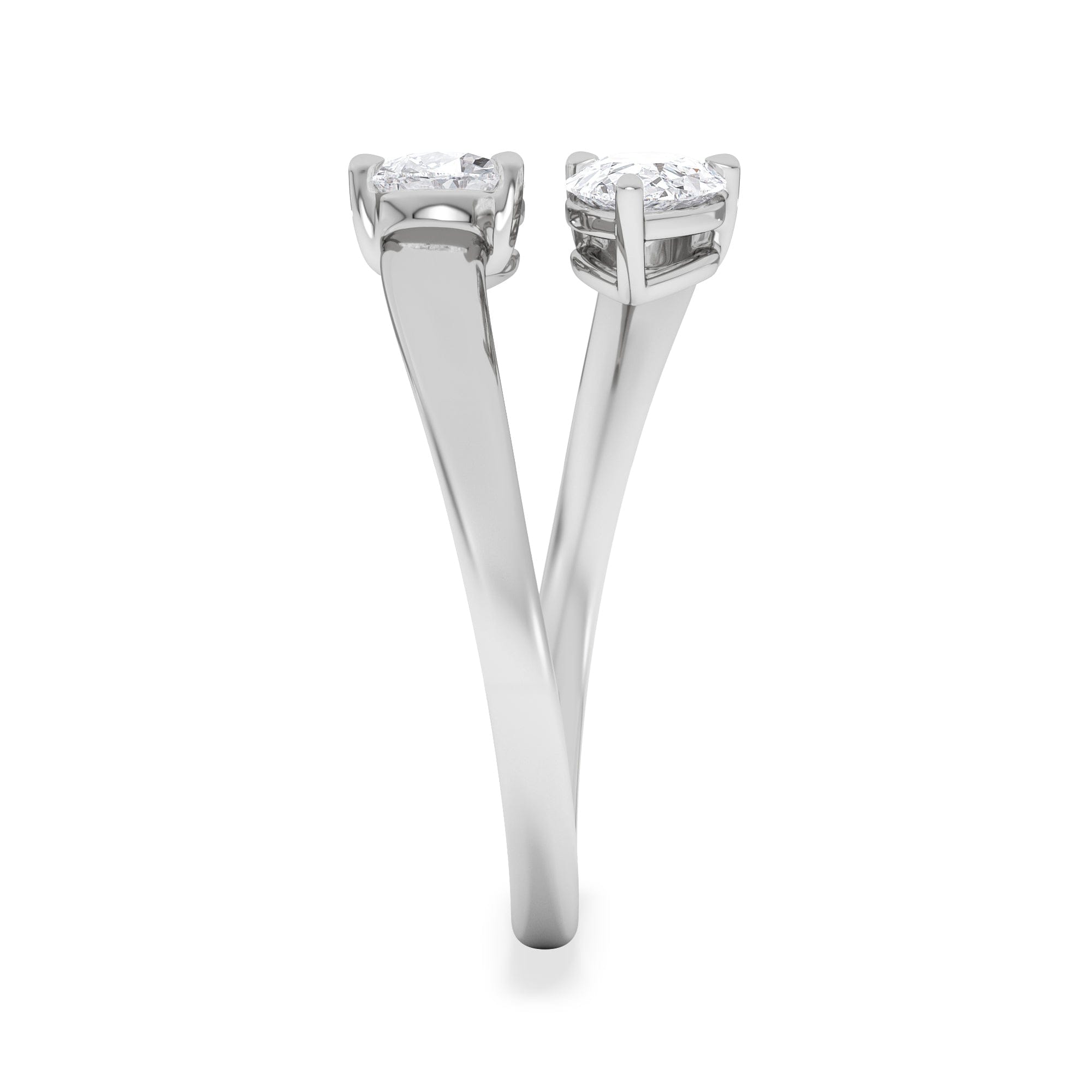 Diamond Affinity 0.80ct Pear Cut Lab Diamond 2 Stone Ring in Platinum