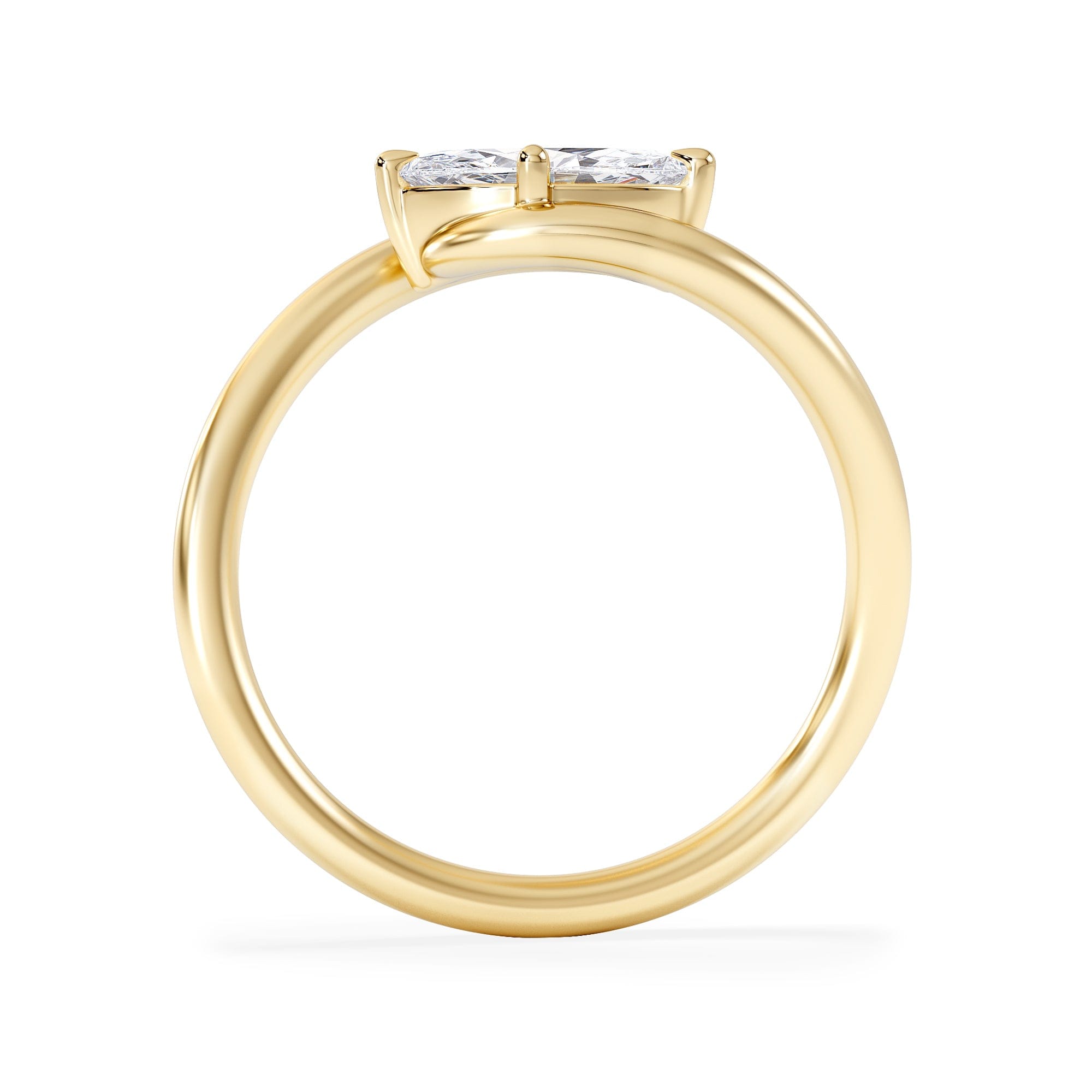 Solitaire Affinity 0.50ct Marquise Cut Lab Diamond Solitaire Engagement Ring in 18K Yellow Gold