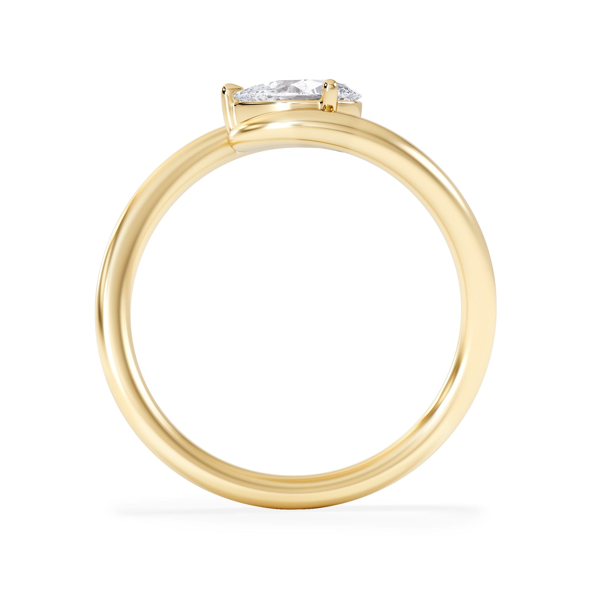 Solitaire Affinity 0.50ct Pear Cut Lab Diamond Solitaire Engagement Ring in 18K Yellow Gold