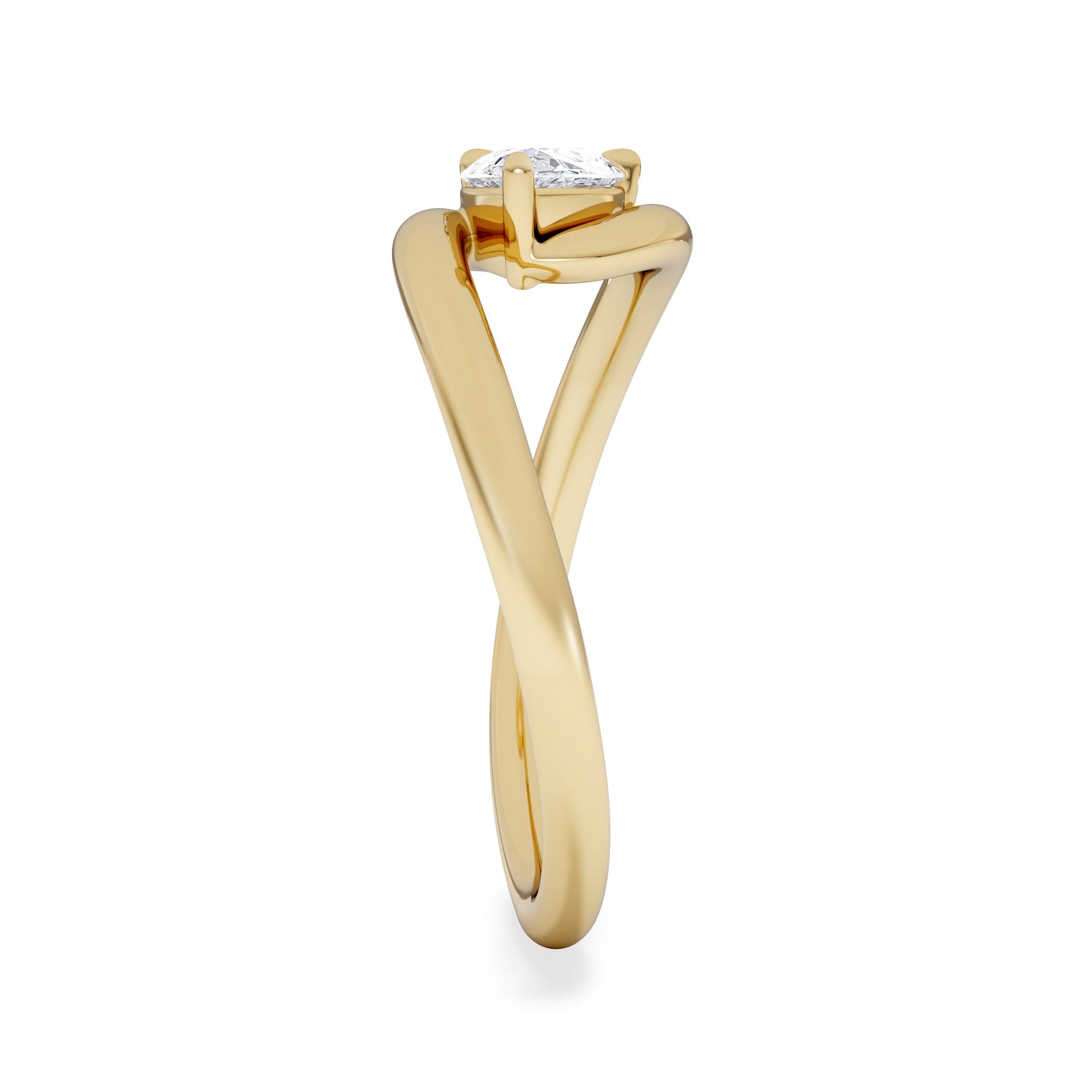 Solitaire Affinity 0.50ct Pear Cut Lab Diamond Solitaire Engagement Ring in 18K Yellow Gold