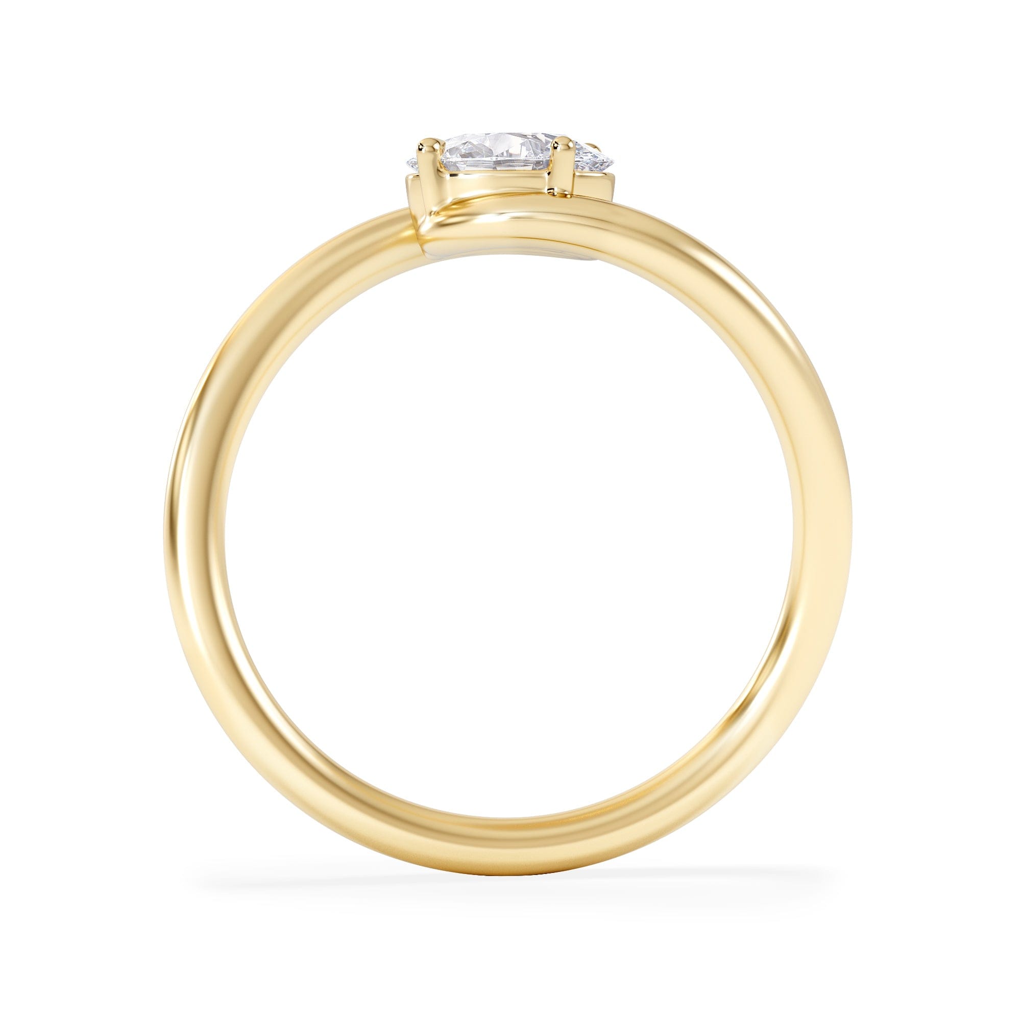 Solitaire Affinity 0.50ct Oval Cut Lab Diamond Solitaire Engagement Ring in 18K Yellow Gold