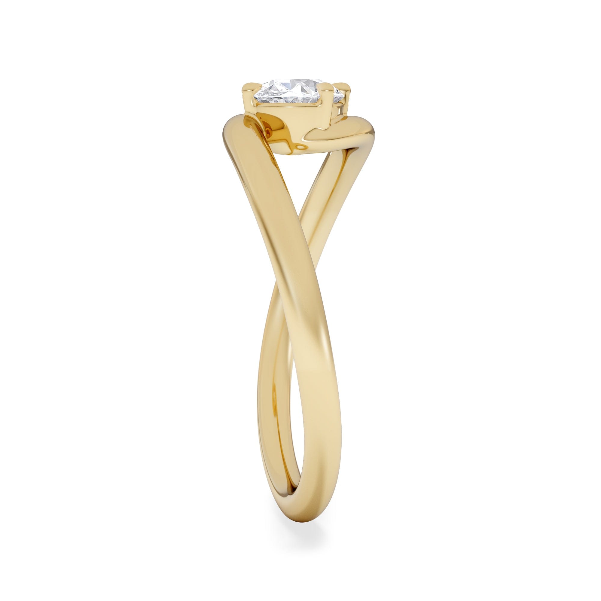 Solitaire Affinity 0.50ct Oval Cut Lab Diamond Solitaire Engagement Ring in 18K Yellow Gold