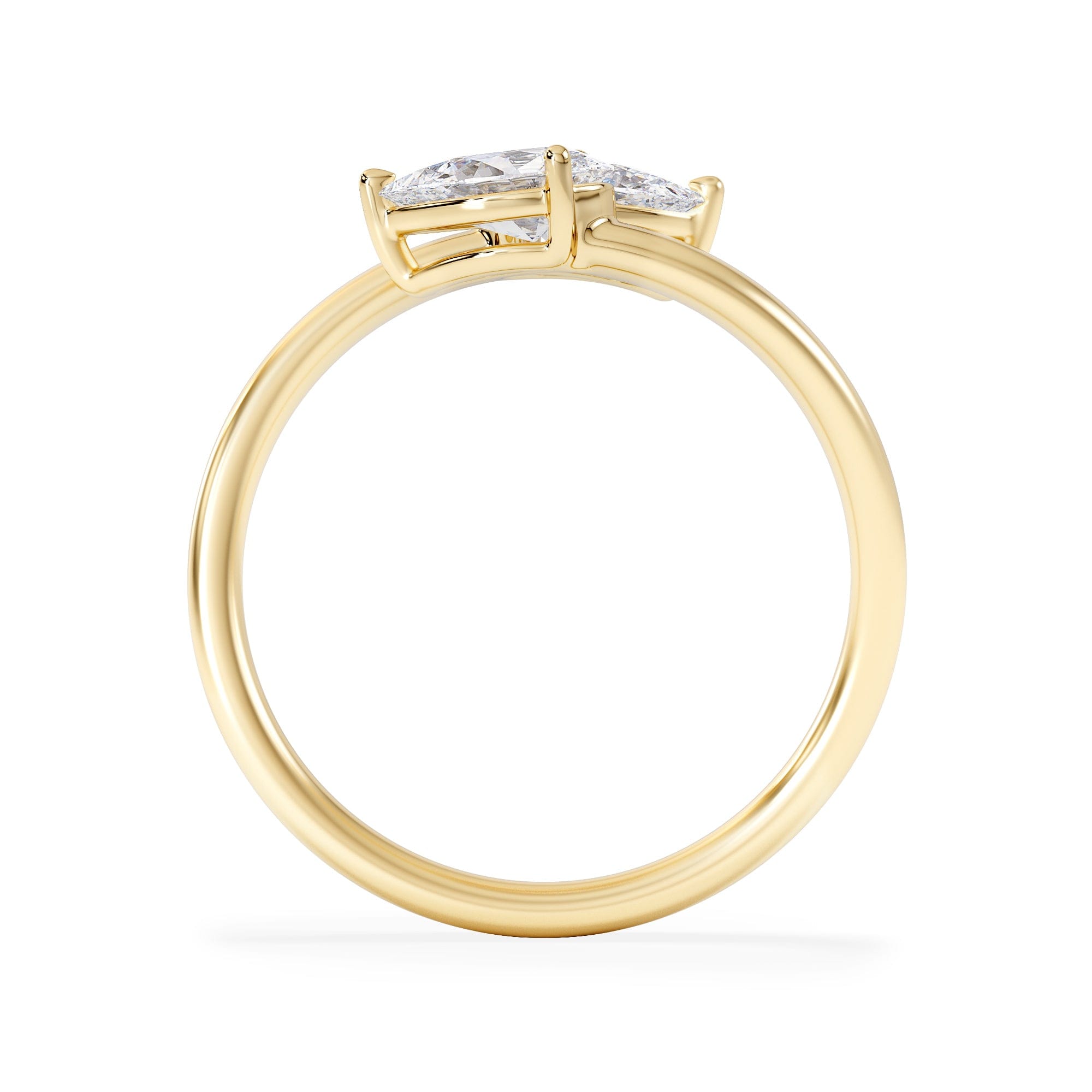 Diamond Affinity 0.80ct Pear Cut Lab Diamond 2 Stone Ring in 18K Yellow Gold