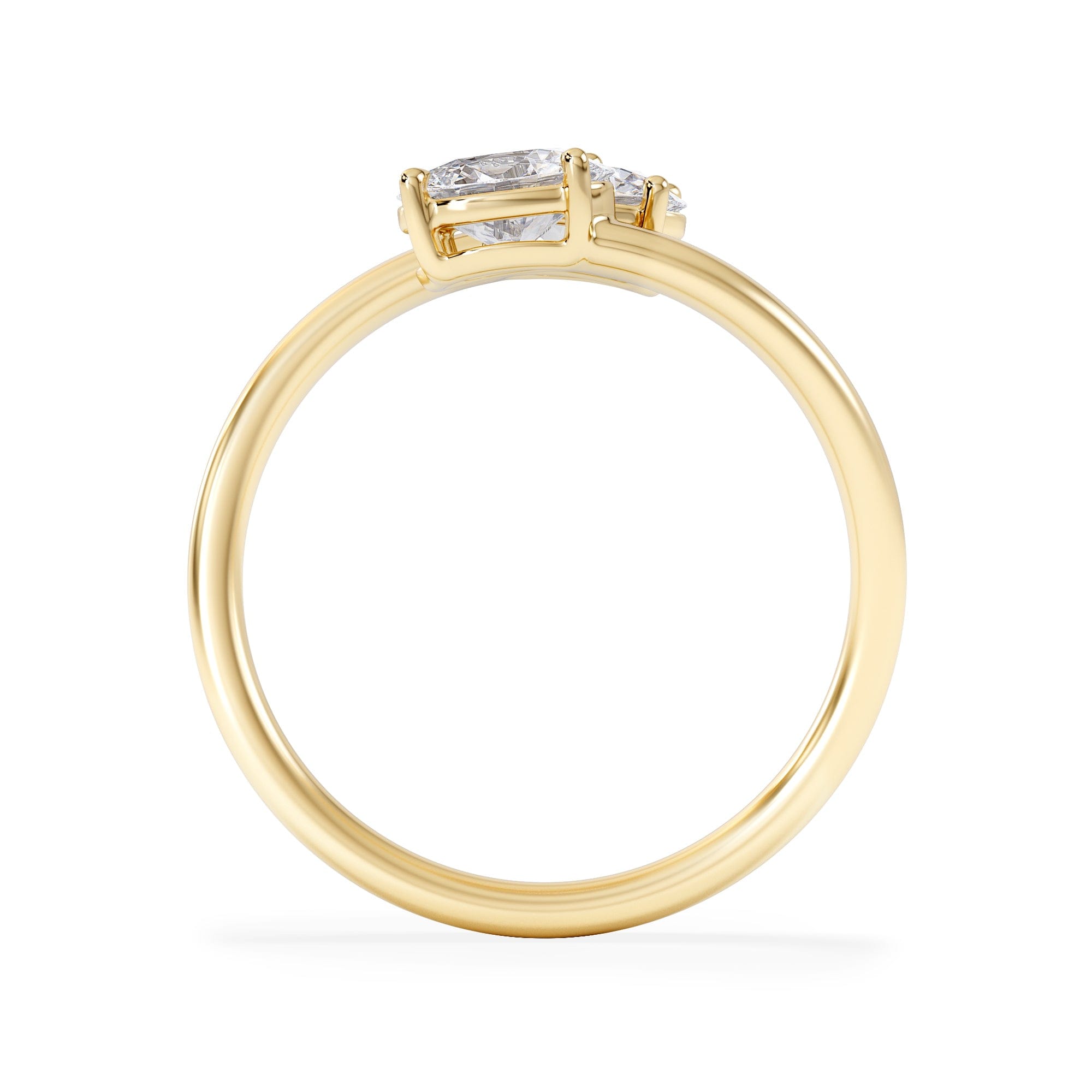 Diamond Affinity 0.80ct Oval Cut Lab Diamond 2 Stone Ring in 18K Yellow Gold