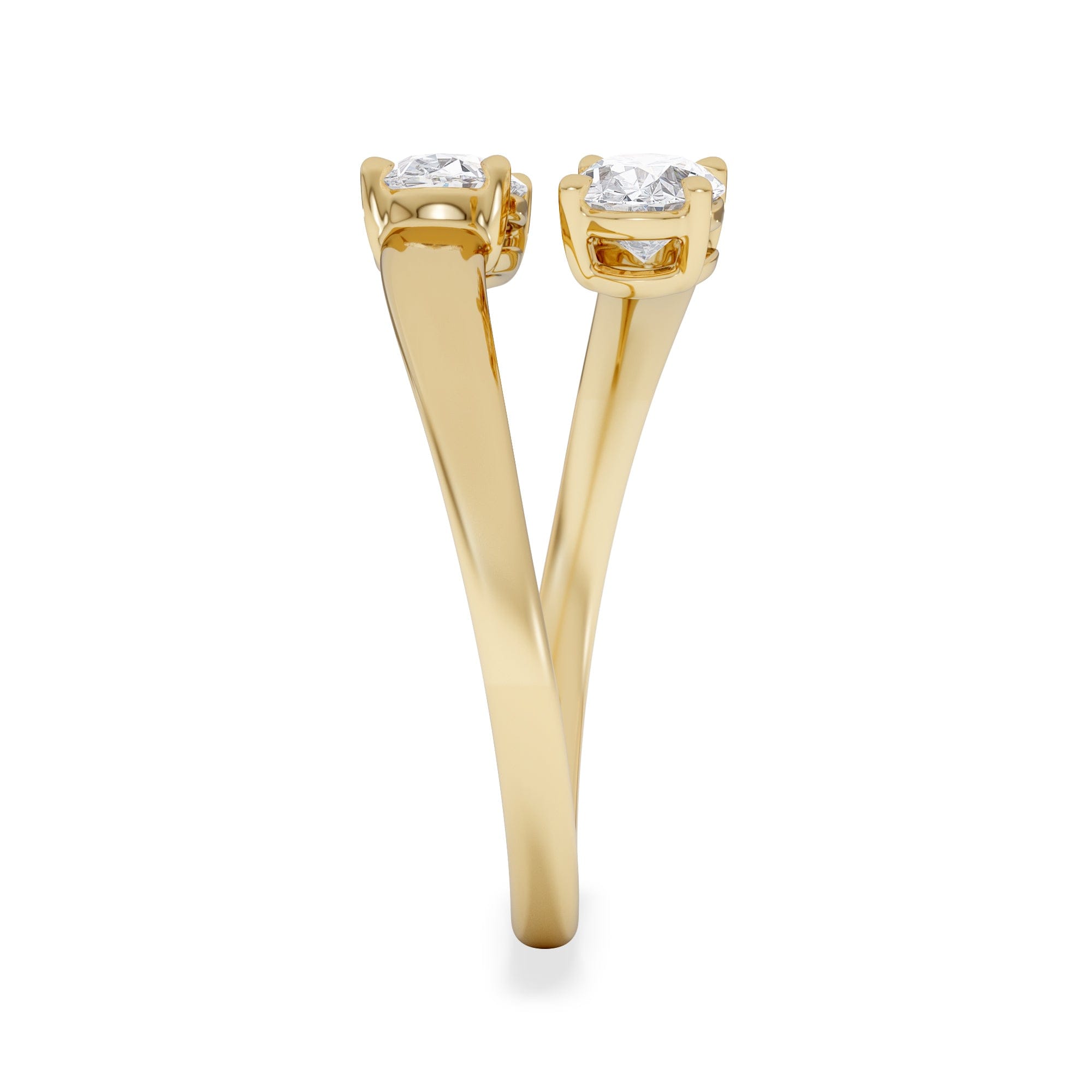 Diamond Affinity 0.80ct Oval Cut Lab Diamond 2 Stone Ring in 18K Yellow Gold