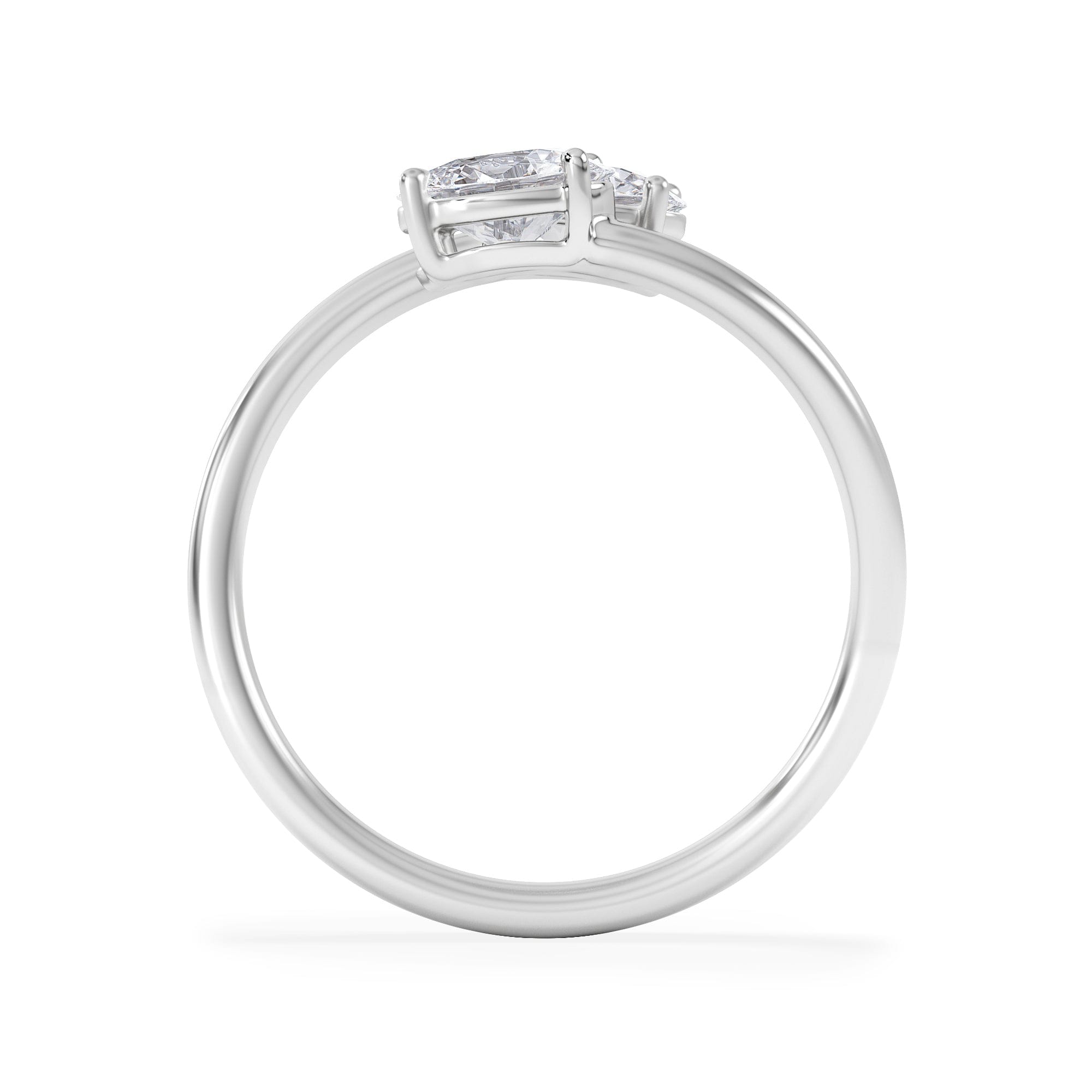 Diamond Affinity 0.80ct Oval Cut Lab Diamond 2 Stone Ring in Platinum