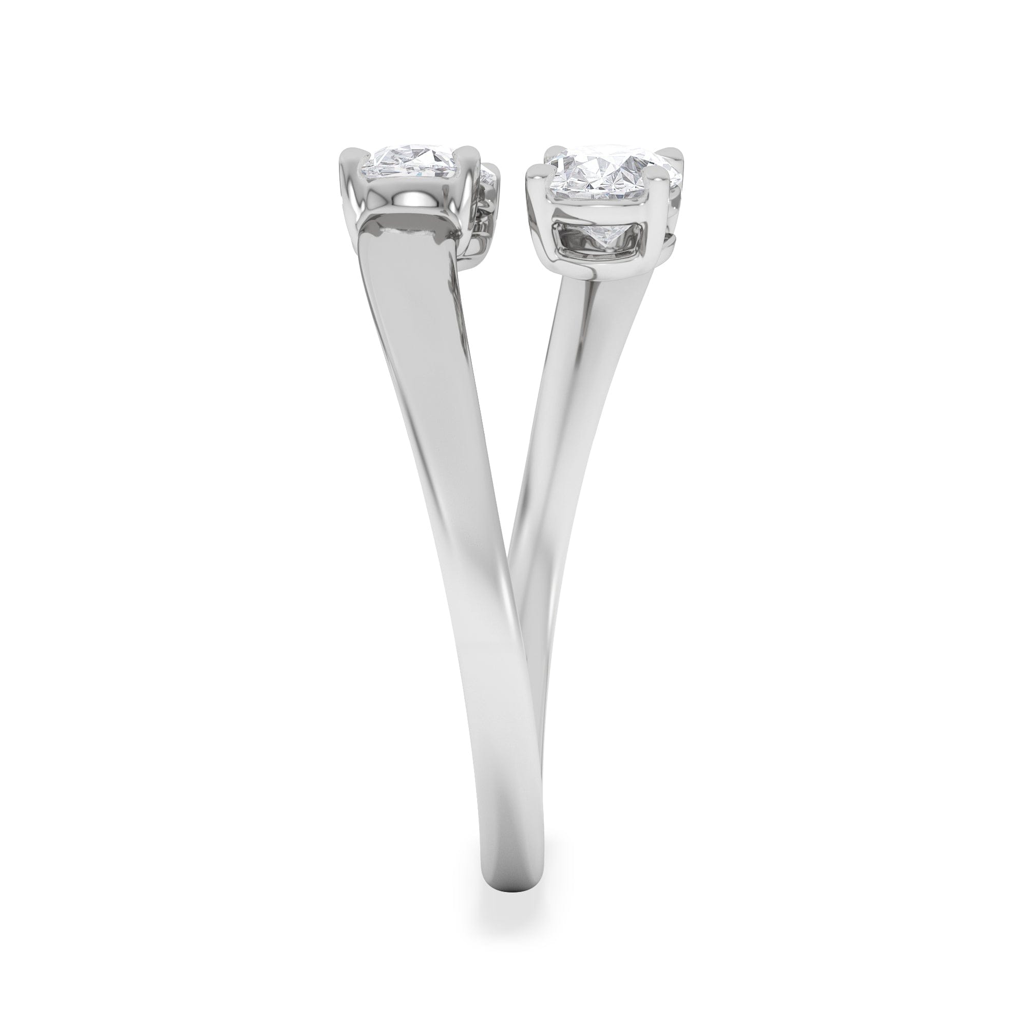 Diamond Affinity 0.80ct Oval Cut Lab Diamond 2 Stone Ring in Platinum