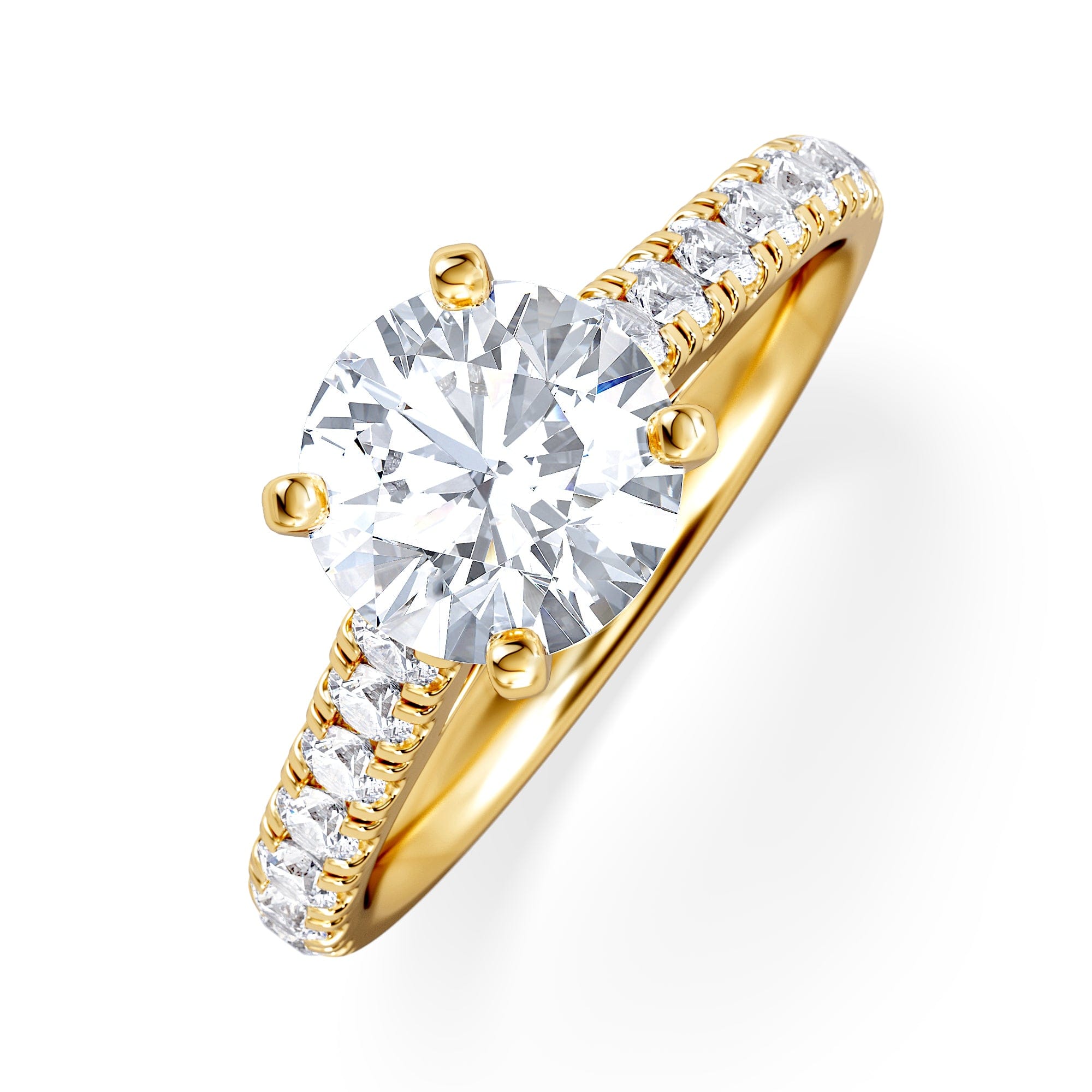Diamond Natalia Lab Diamond Engagement Side Stone Ring 18K Gold 2.00CT F/VS1