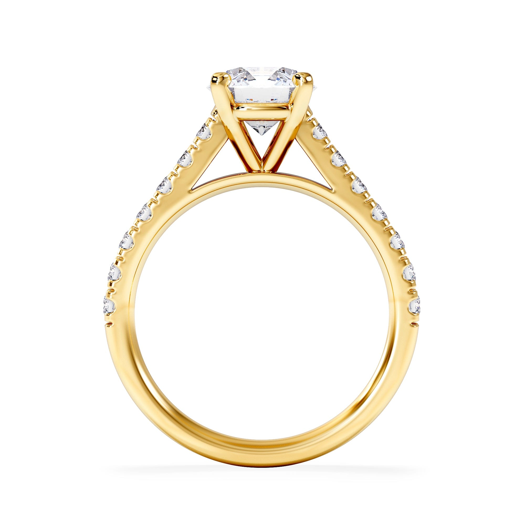 Diamond Natalia Lab Diamond Engagement Side Stone Ring 18K Gold 2.00CT F/VS1