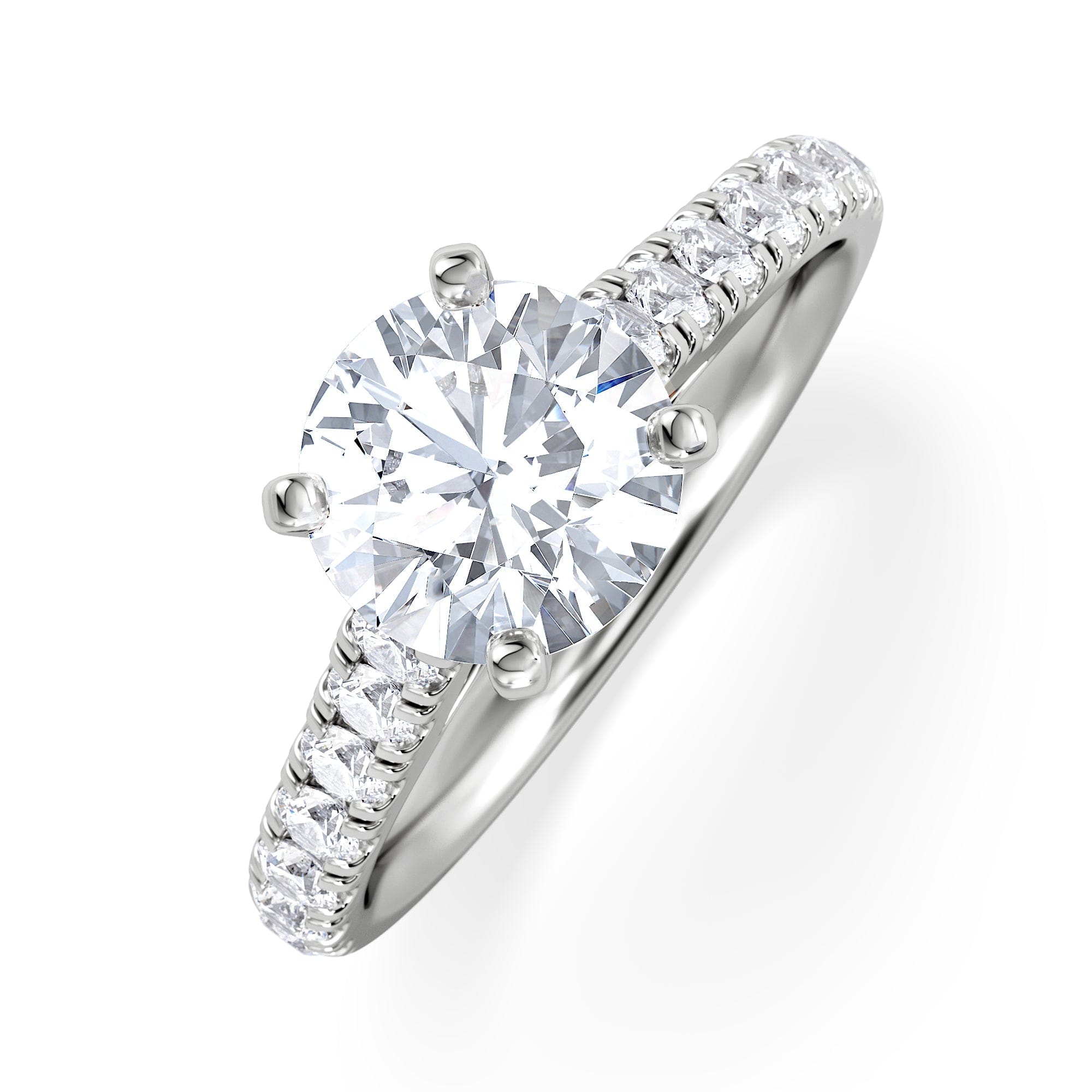 Diamond Natalia Lab Diamond Engagement Side Stone Ring Platinum 2.00CT F/VS1