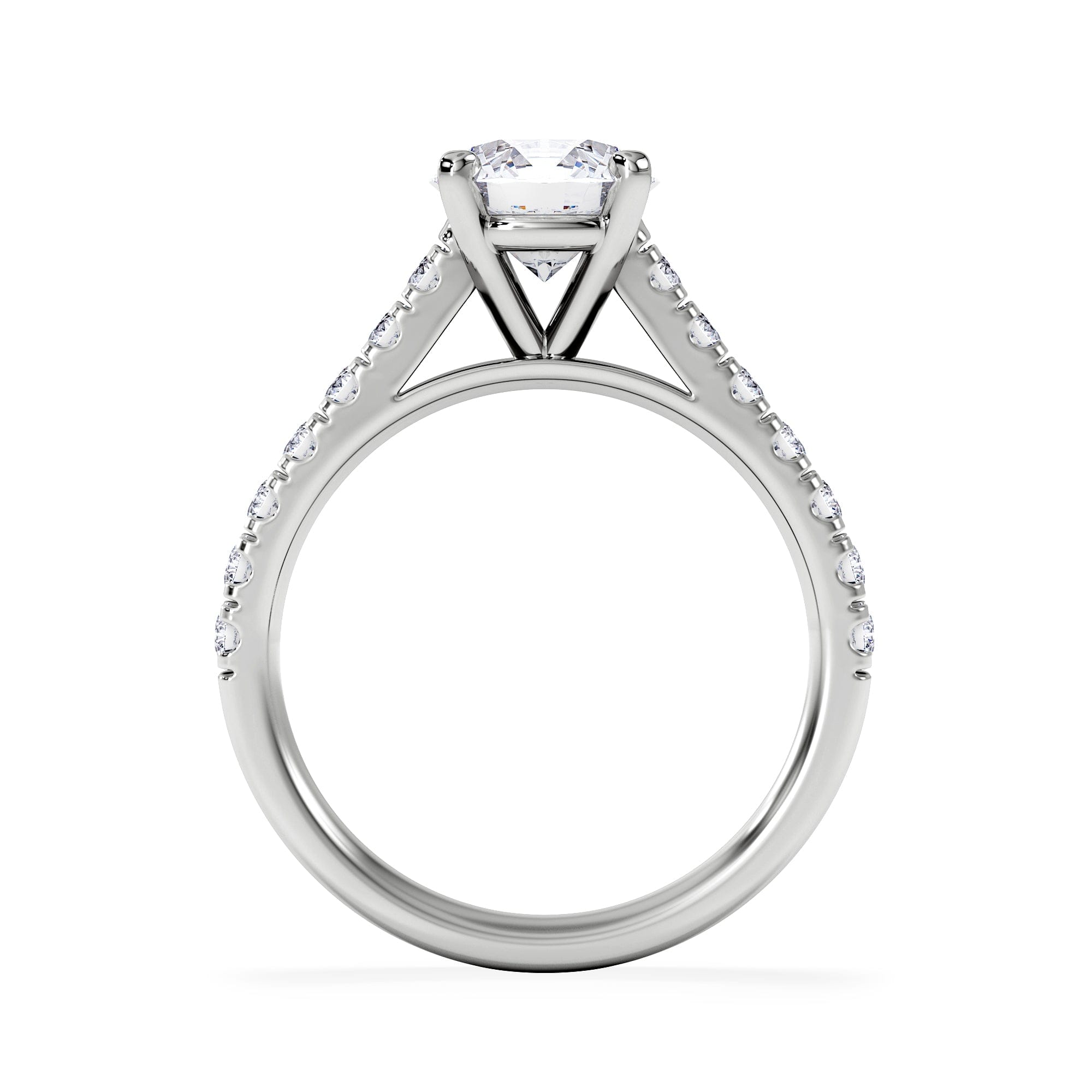 Diamond Natalia Lab Diamond Engagement Side Stone Ring Platinum 2.00CT F/VS1