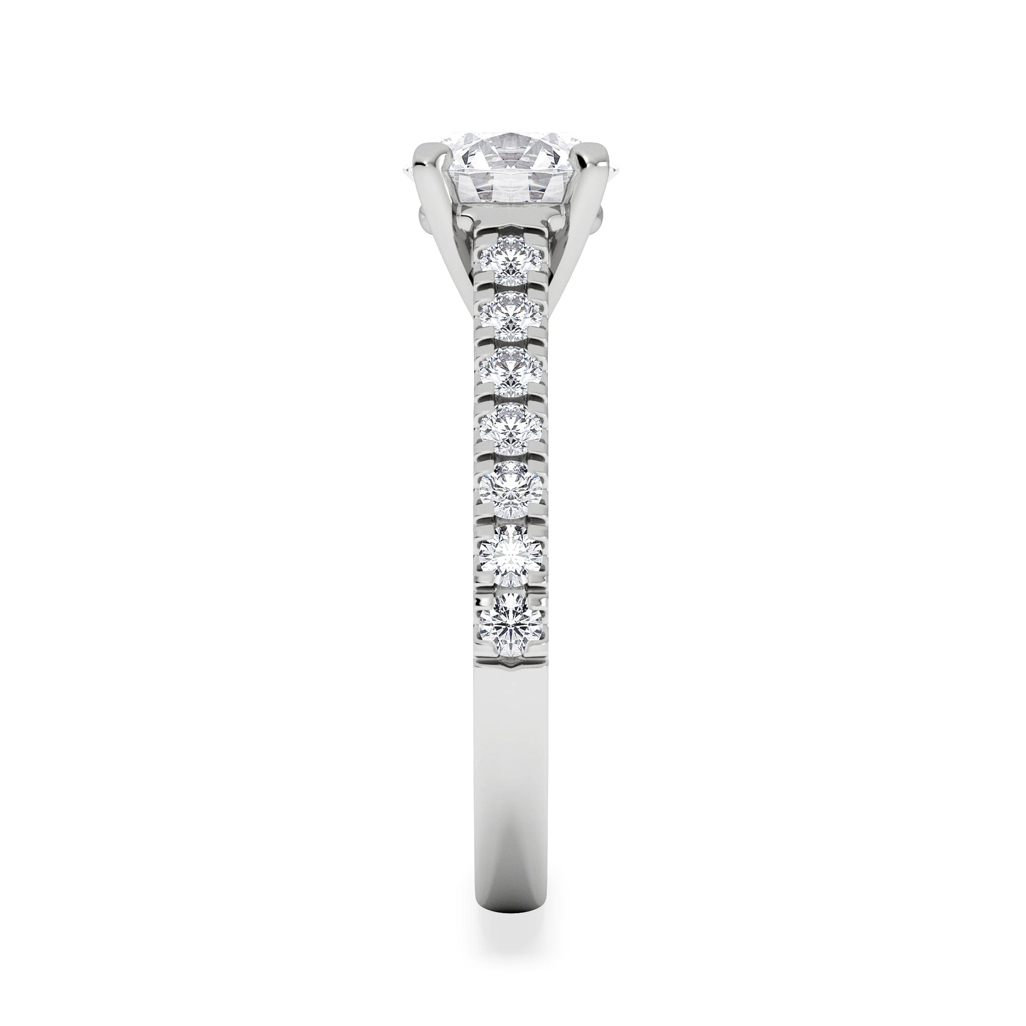 Diamond Natalia Lab Diamond Engagement Side Stone Ring Platinum 2.00CT F/VS1