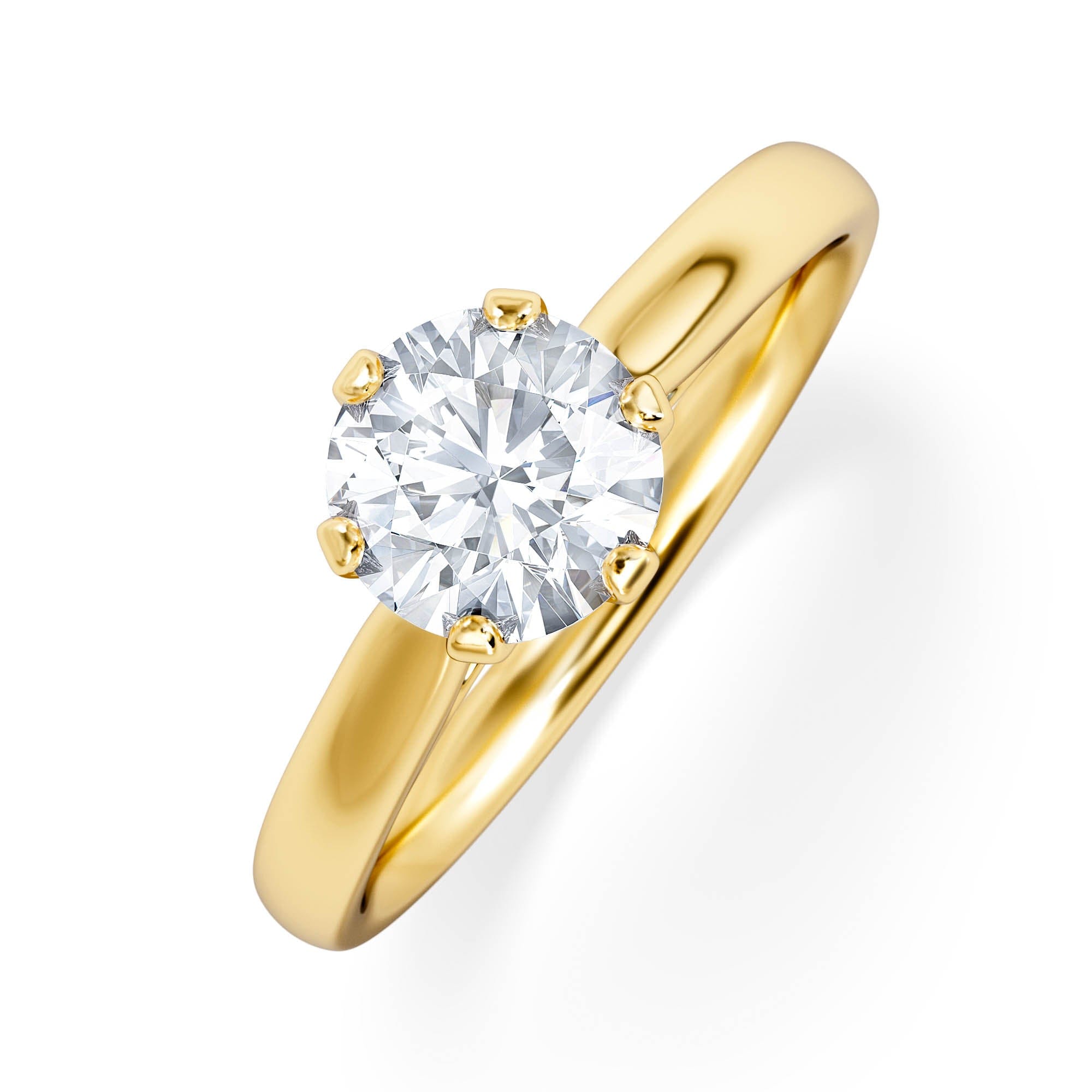 Diamond 1 Carat Diamond Engagement Ring High Set Chloe Lab FVS1 18K Gold