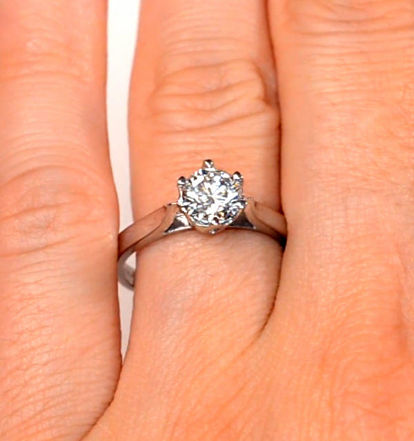 Diamond 1.5ct Diamond Engagement Ring Low Set Chloe Lab F/VS1 Platinum