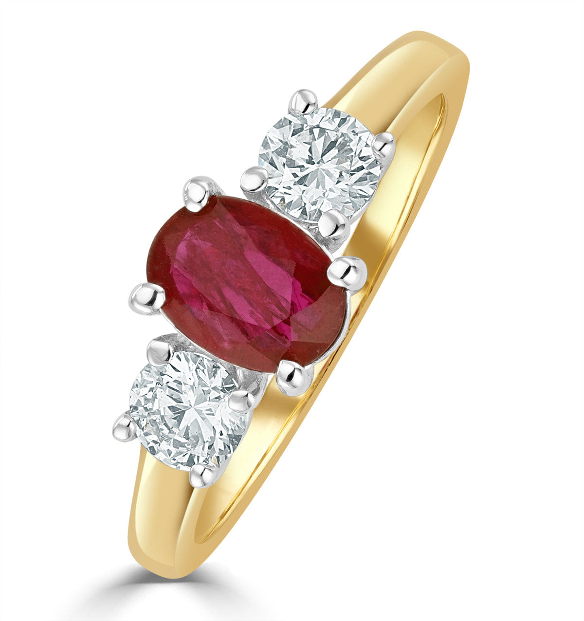 RING Ruby 1.15ct And Lab Diamonds G/Vs 0.50ct 18K Gold Ring
