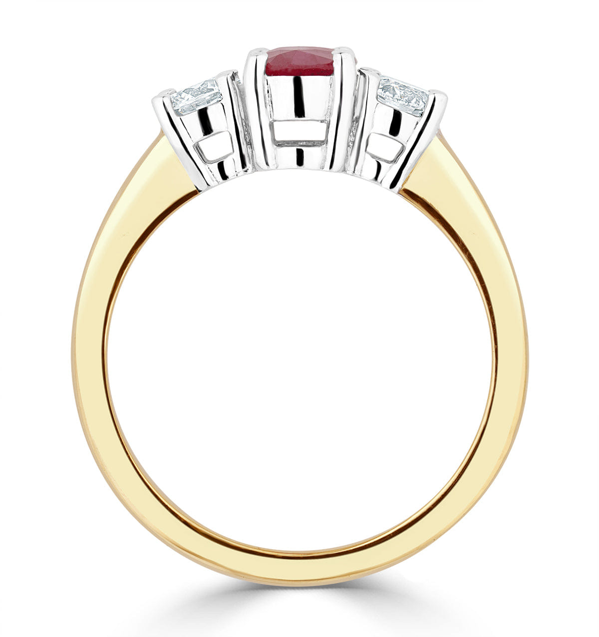 RING Ruby 1.15ct And Lab Diamonds G/Vs 0.50ct 18K Gold Ring