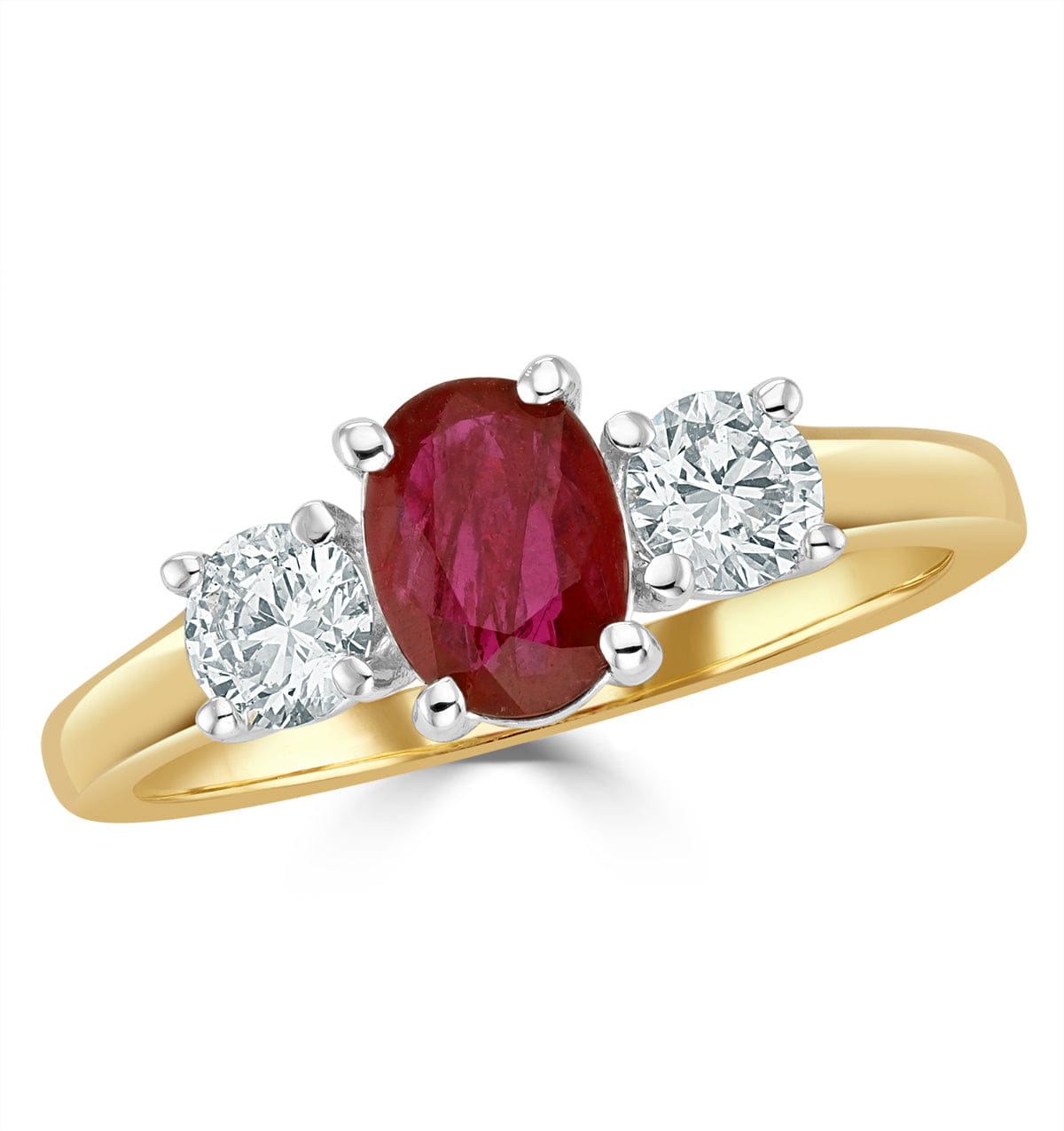 RING Ruby 1.15ct And Lab Diamonds G/Vs 0.50ct 18K Gold Ring