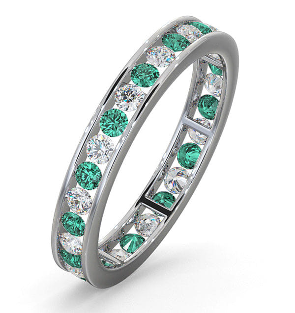 RING ETERNITY RING RAE DIAMONDS H/SI AND EMERALD 1.20CT - Platinum