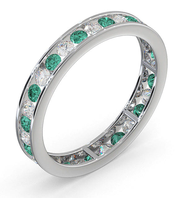 RING ETERNITY RING RAE DIAMONDS H/SI AND EMERALD 1.20CT - Platinum