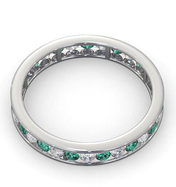 RING ETERNITY RING RAE DIAMONDS H/SI AND EMERALD 1.20CT - Platinum