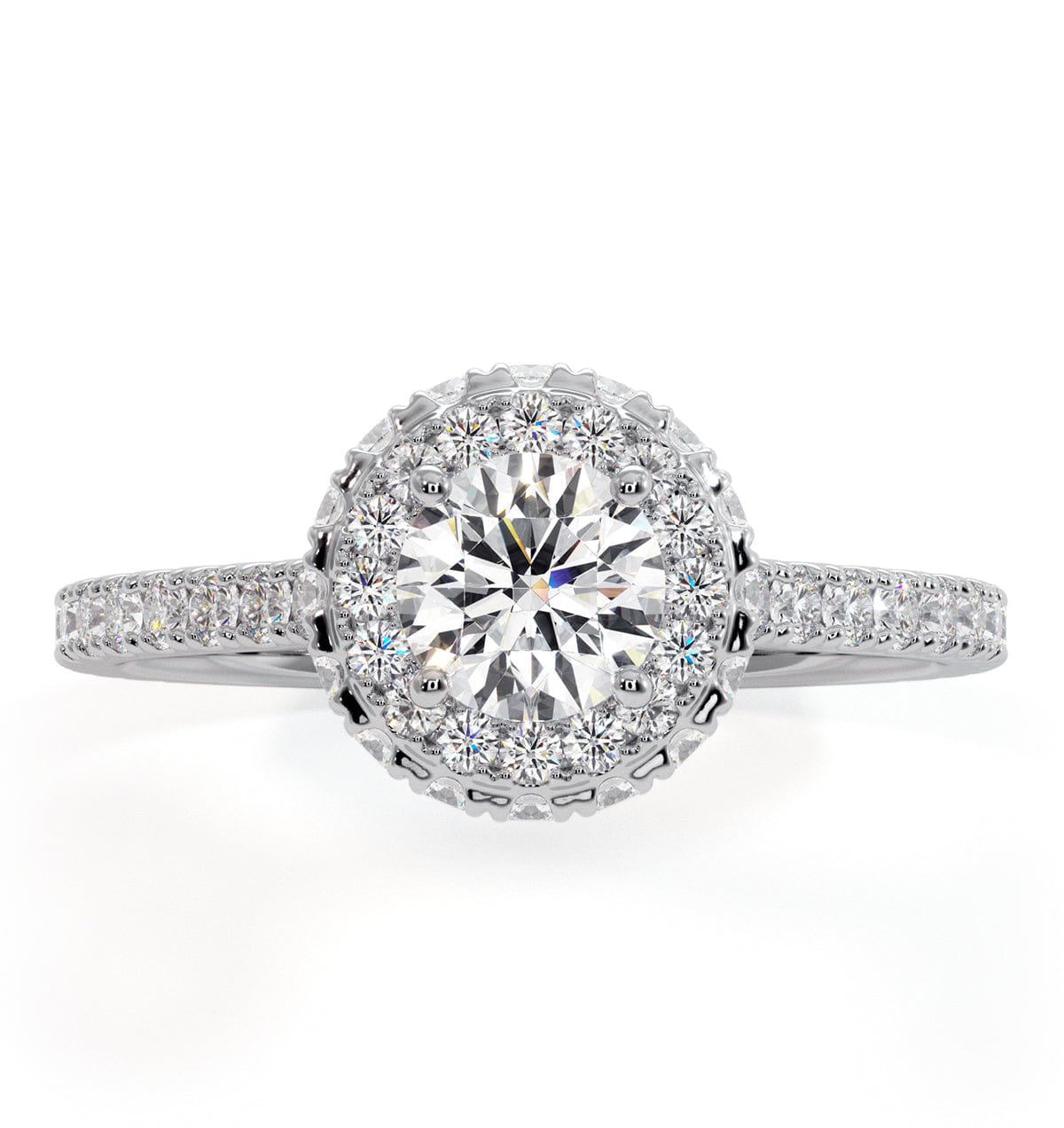 Diamond Valerie Diamond Halo Engagement Ring 18K White Gold 1.10ct G/SI2