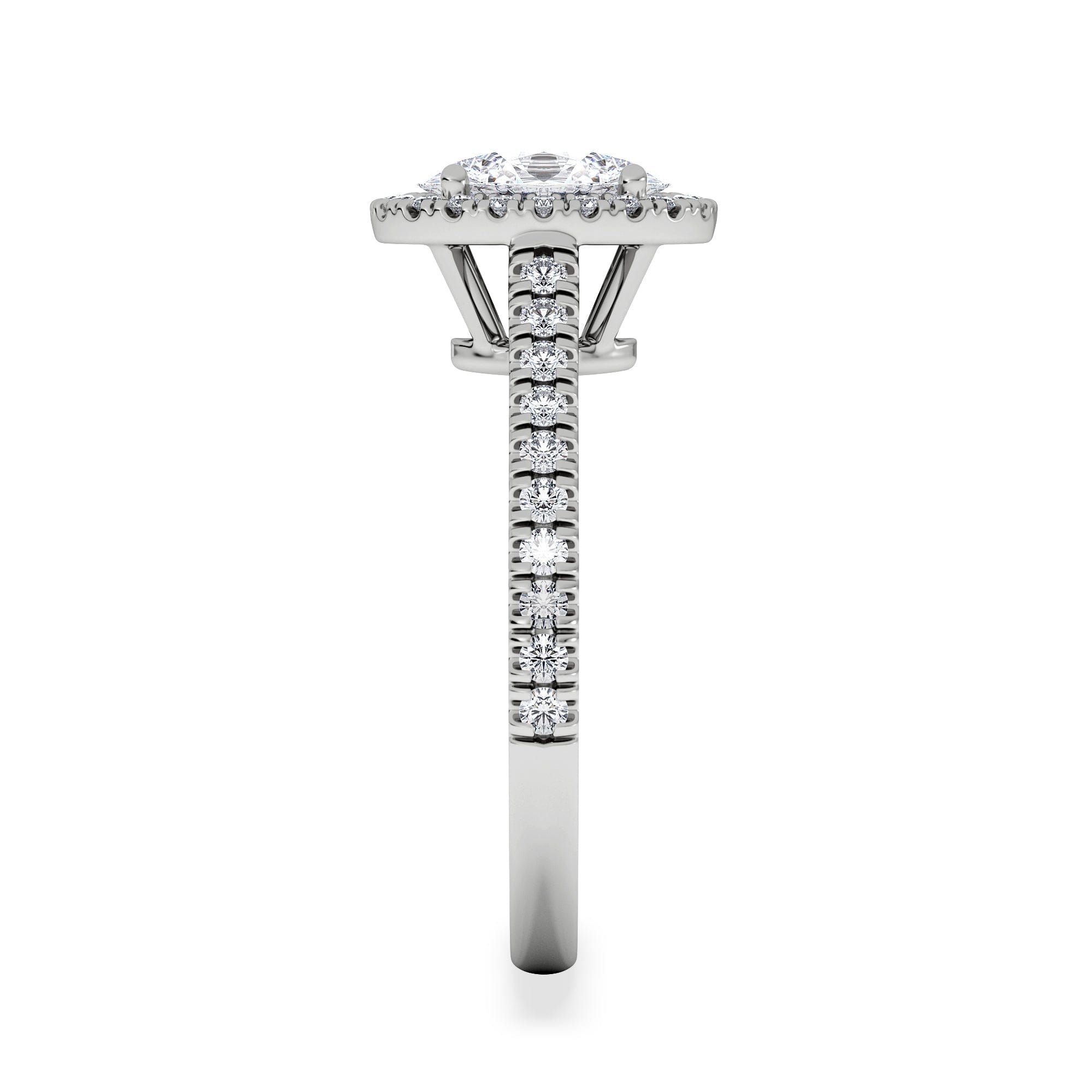 Diamond Georgina Lab Oval Diamond Halo Engagement Ring Platinum 1.55ct F/VS1