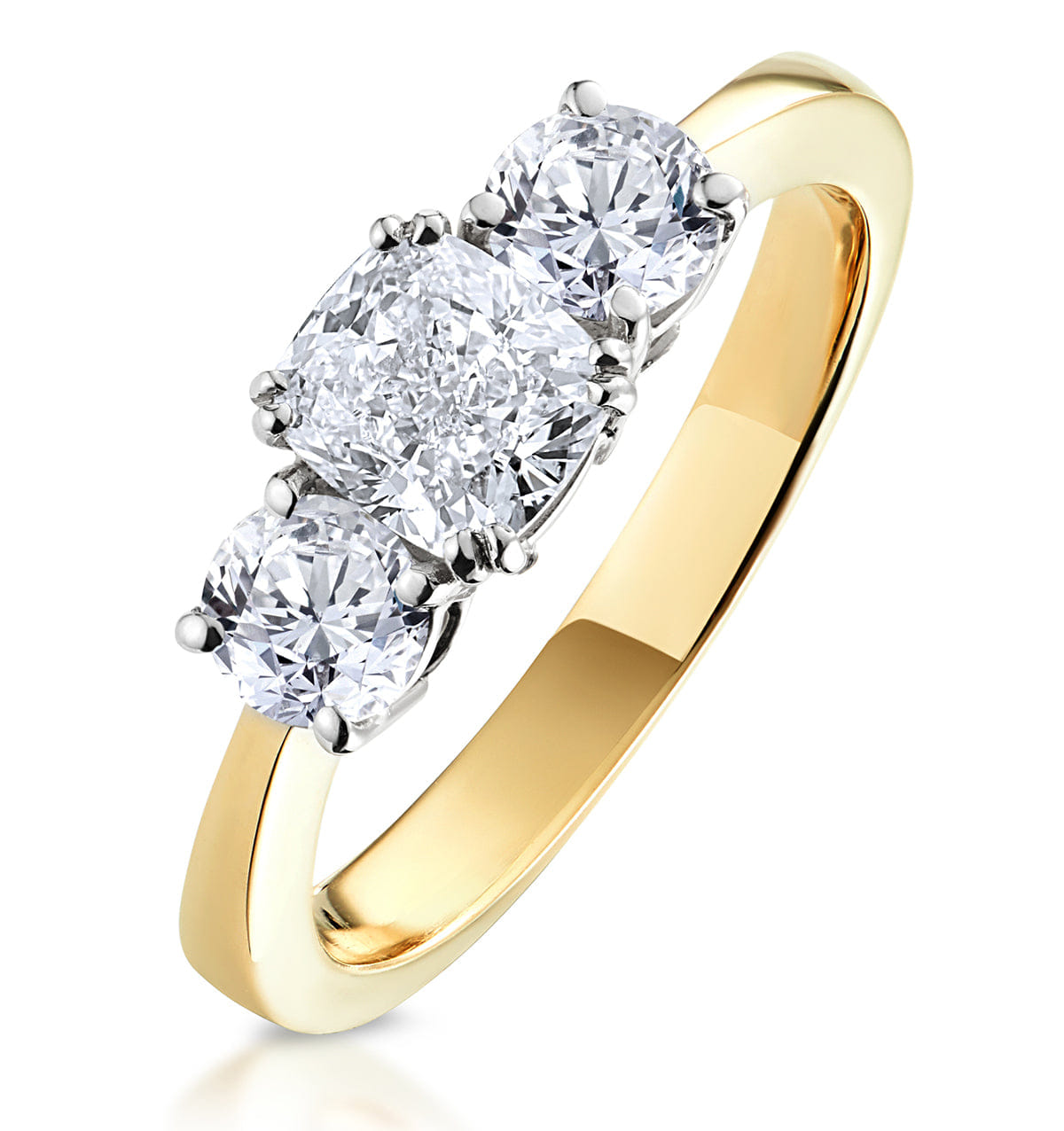 Diamond 3 Stone Meghan Lab Diamond Engagement Ring 1.7CT F/VS1 in 18K Gold
