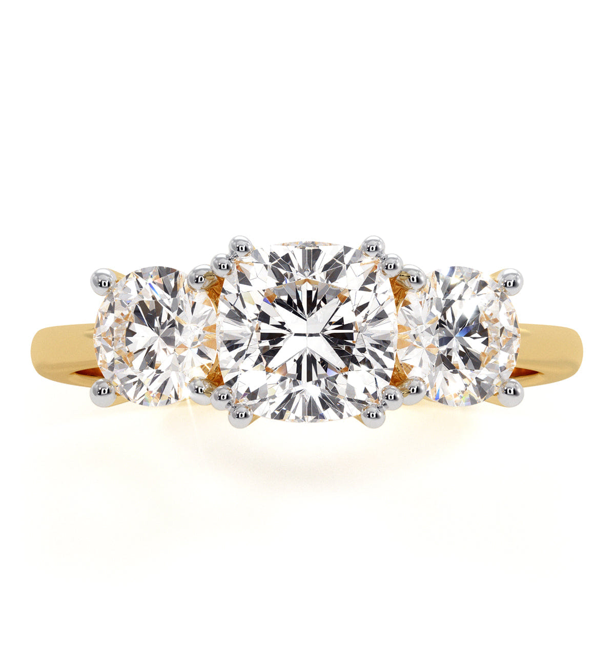 Diamond 3 Stone Meghan Lab Diamond Engagement Ring 1.7CT F/VS1 in 18K Gold