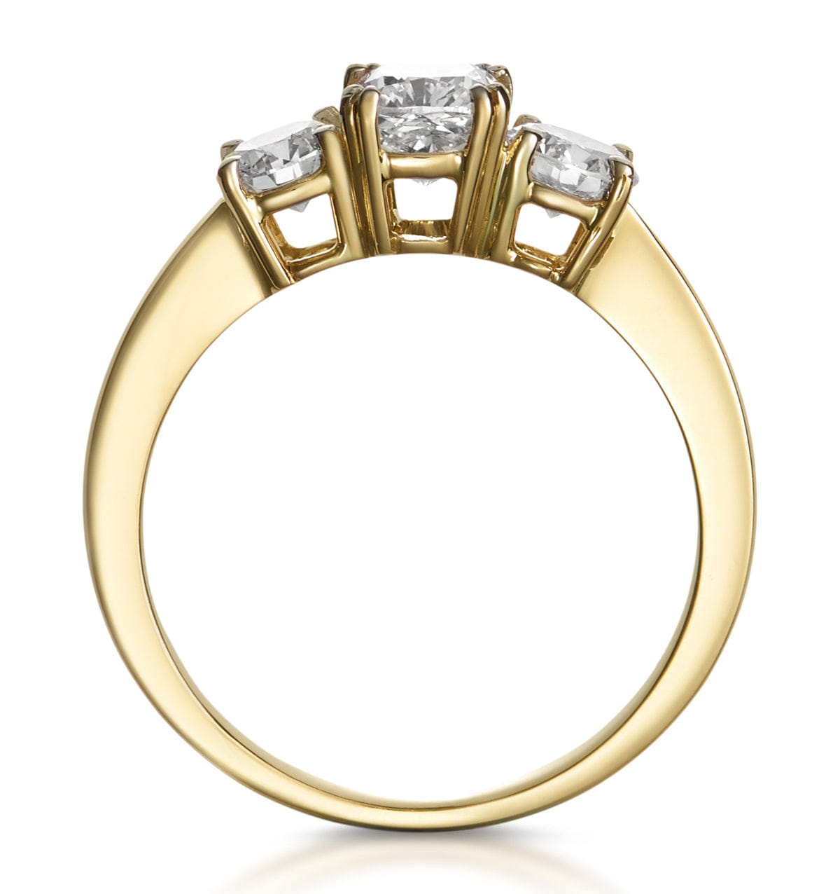 Diamond 3 Stone Meghan Lab Diamond Engagement Ring 1.7CT F/VS1 in 18K Gold