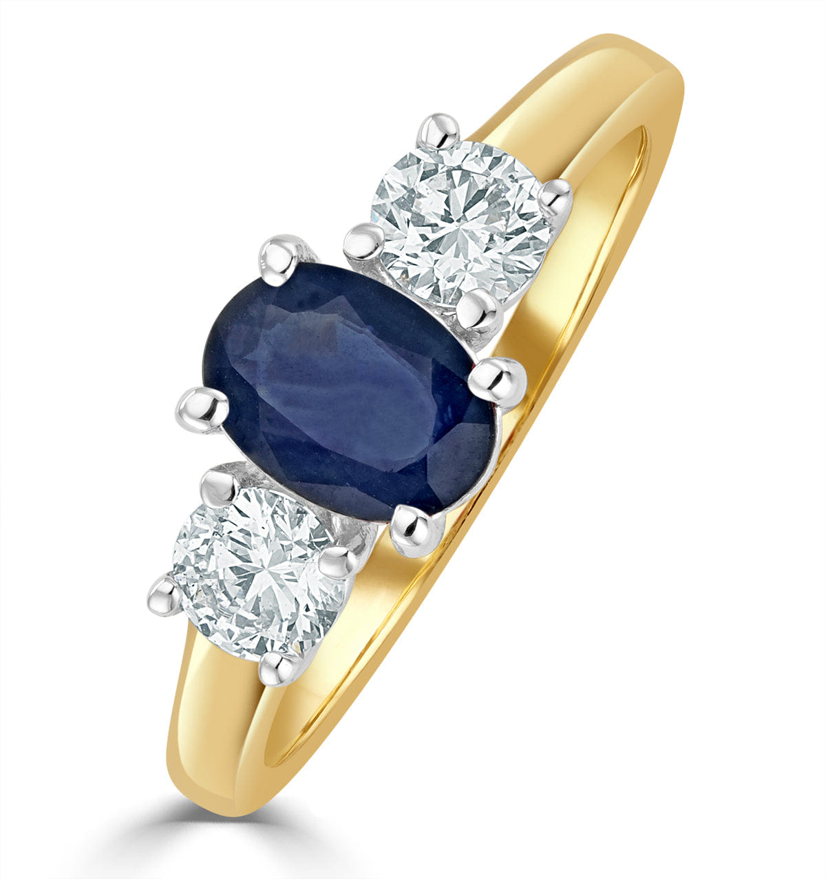 RING Sapphire 0.80ct And Lab Diamonds G/Vs 0.50ct 18K Gold Ring FET23 - U