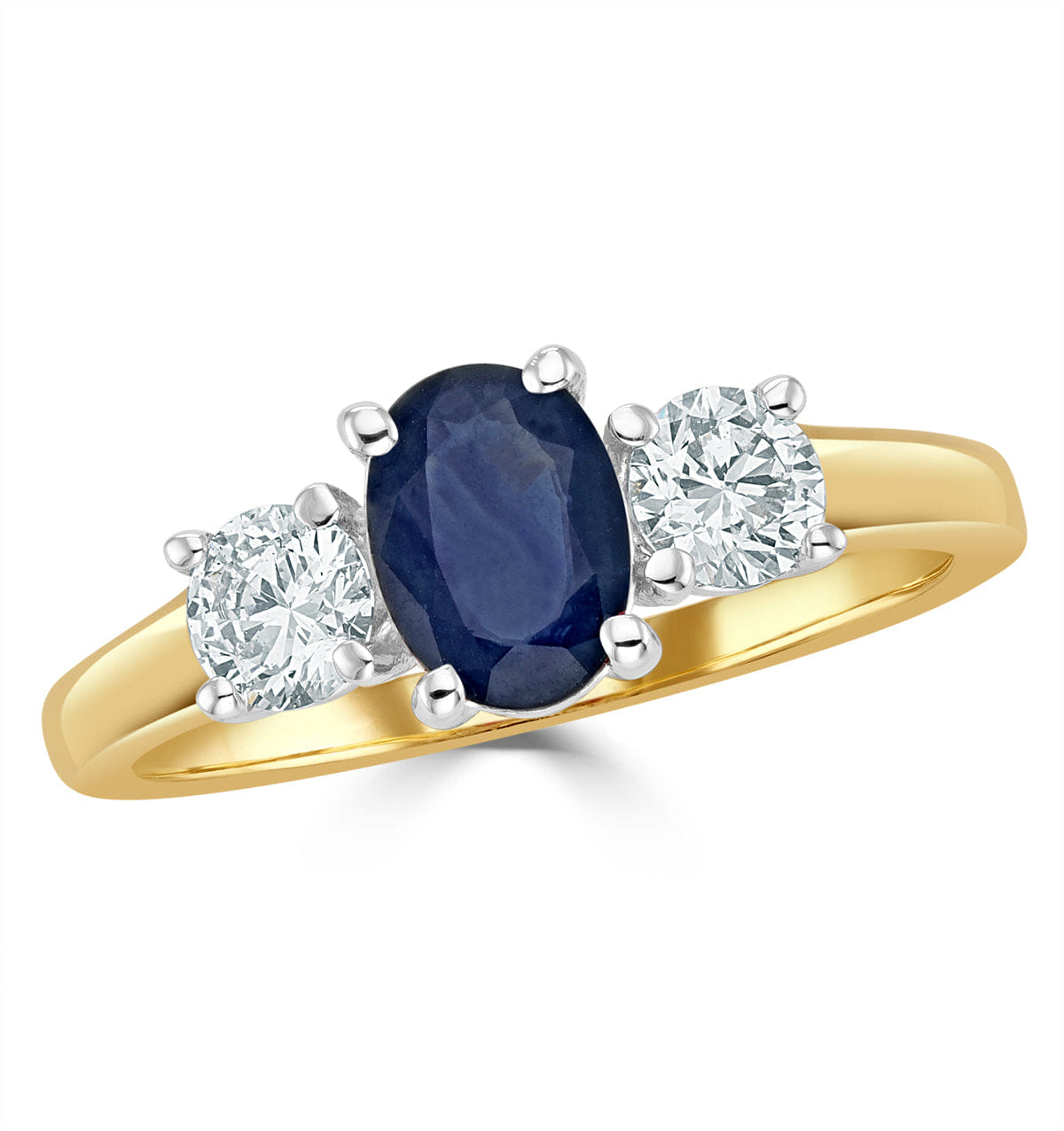 RING Sapphire 0.80ct And Lab Diamonds G/Vs 0.50ct 18K Gold Ring FET23 - U