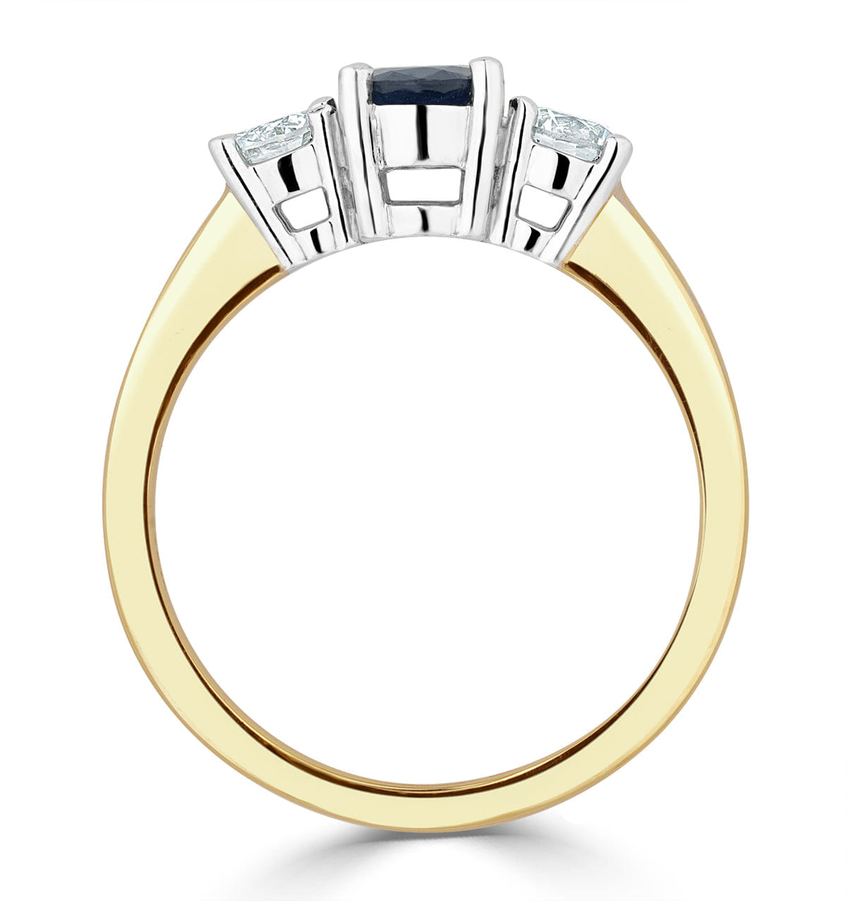 RING Sapphire 0.80ct And Lab Diamonds G/Vs 0.50ct 18K Gold Ring FET23 - U