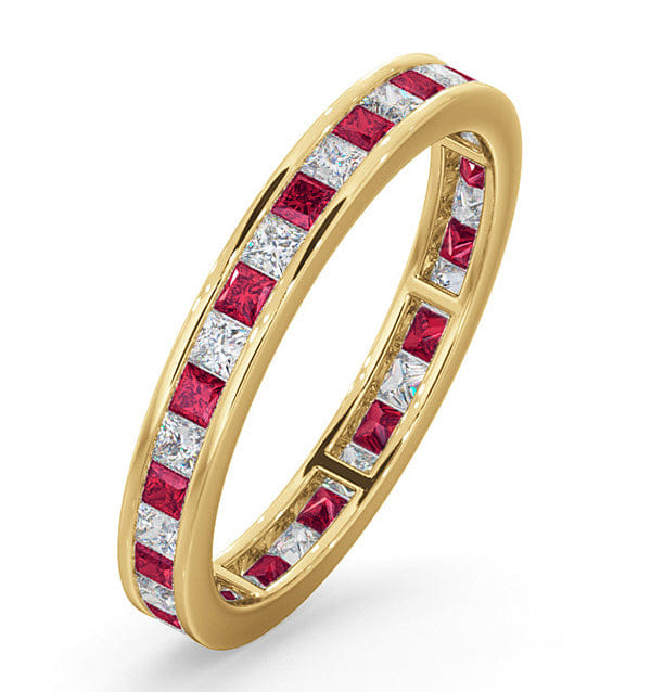 LAUREN Eternity Ring Lauren Diamonds G/VS and Ruby 1.10CT in 18K Gold