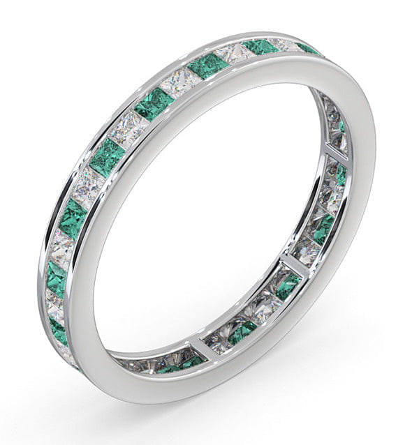 LAUREN Eternity Ring Lauren Diamonds G/VS and Emerald 1.15CT - Platinum