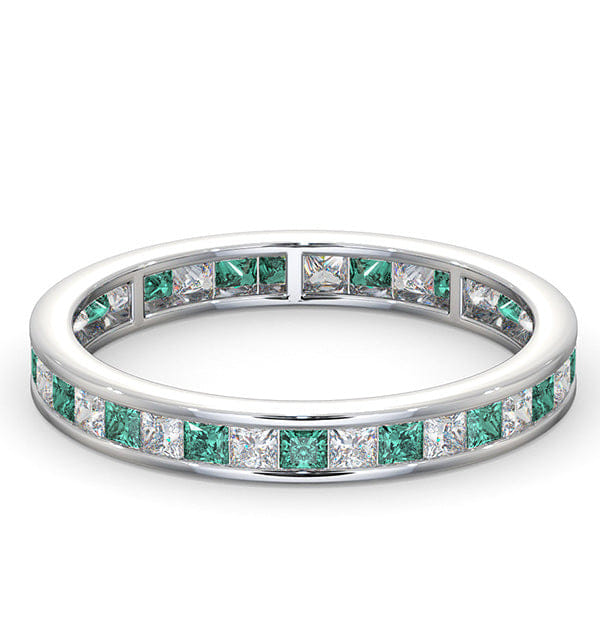LAUREN Eternity Ring Lauren Diamonds G/VS and Emerald 1.15CT - Platinum