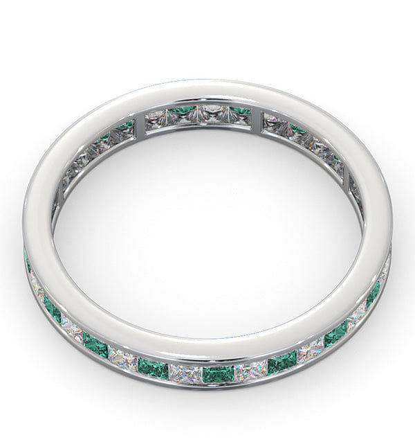 LAUREN Eternity Ring Lauren Diamonds G/VS and Emerald 1.15CT - Platinum