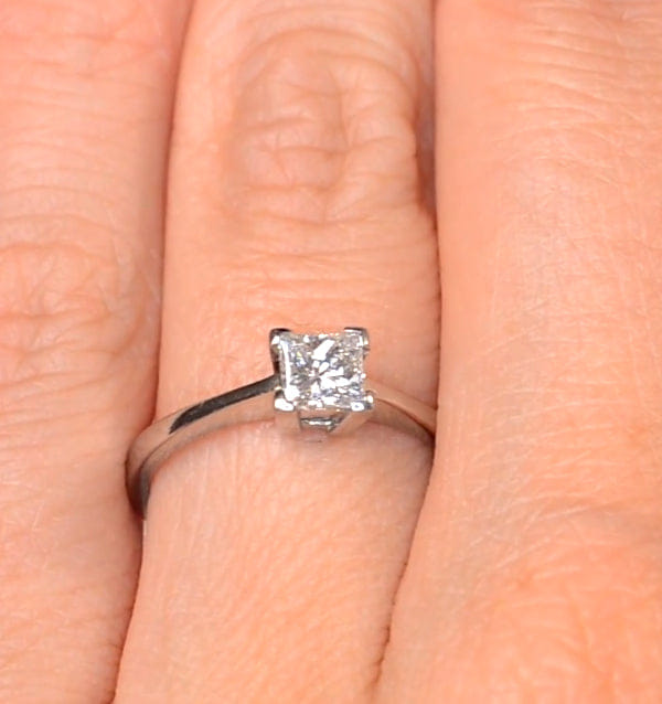 Diamond Certified Lauren Platinum Diamond Engagement Ring 0.50CT - G - H/SI