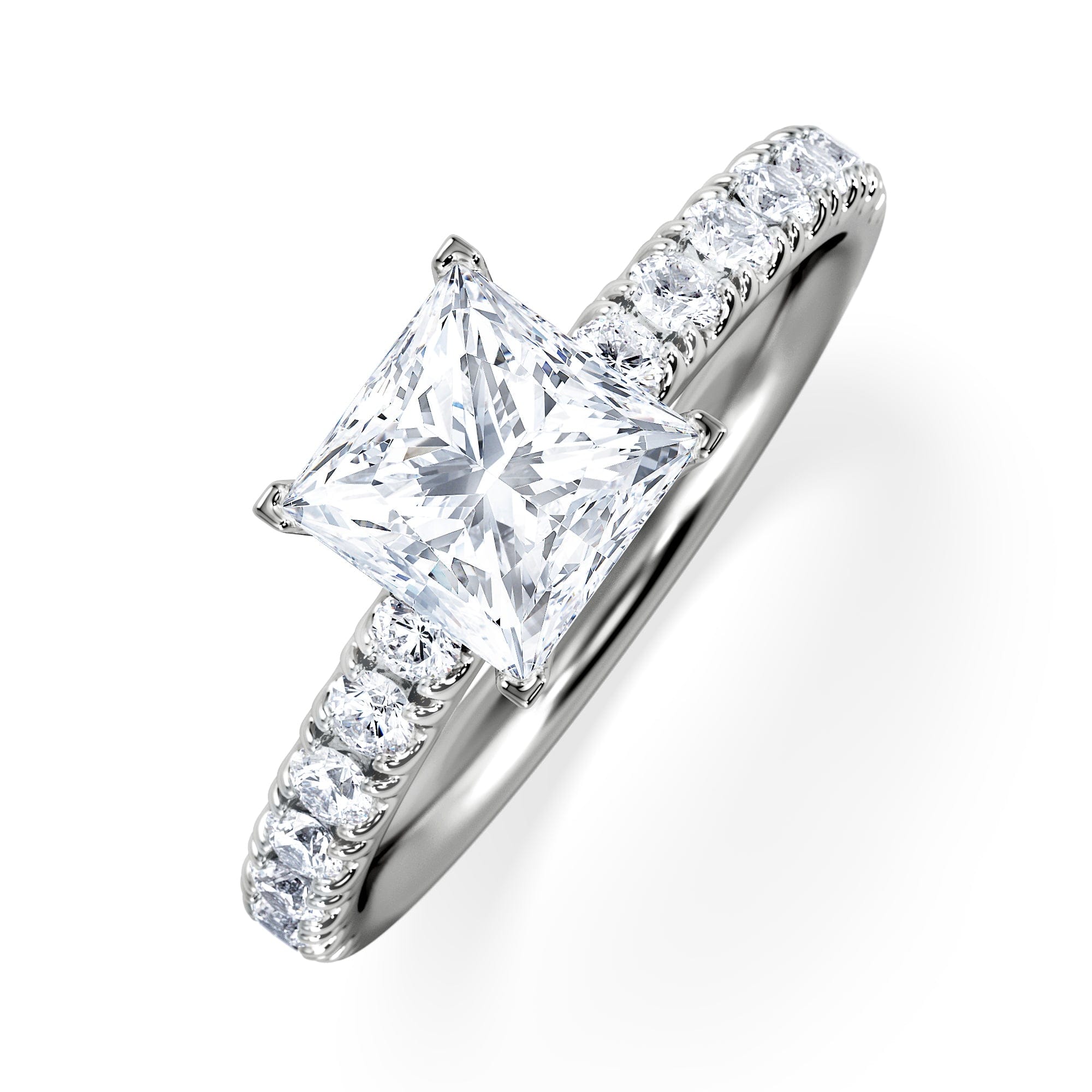 PRINCESS Katerina Lab Princess Diamond Engagement Ring 18KW Gold 1.55ct F/VS1