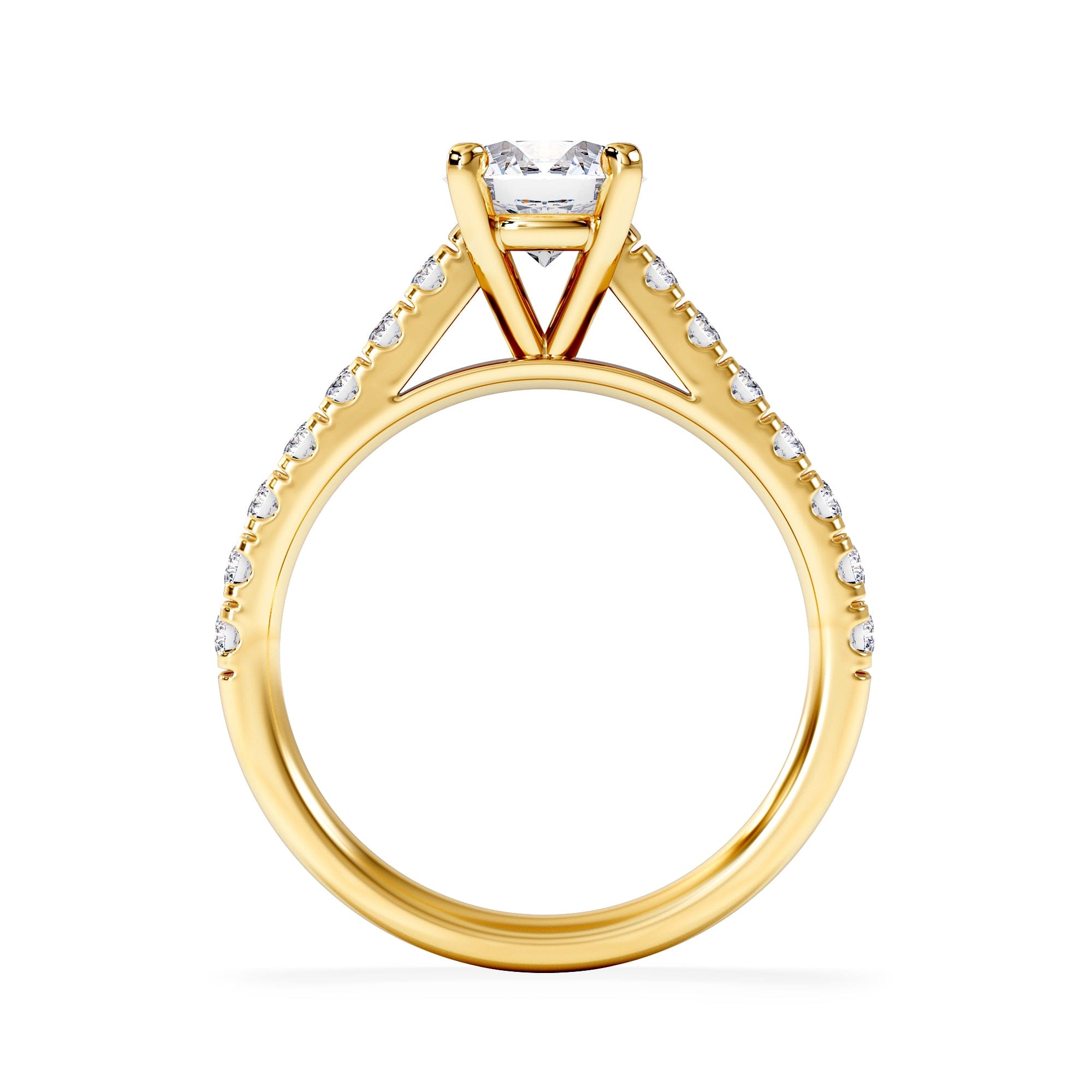 Diamond Natalia Lab Diamond Engagement Side Stone Ring 18K Gold 1.50CT F/VS1