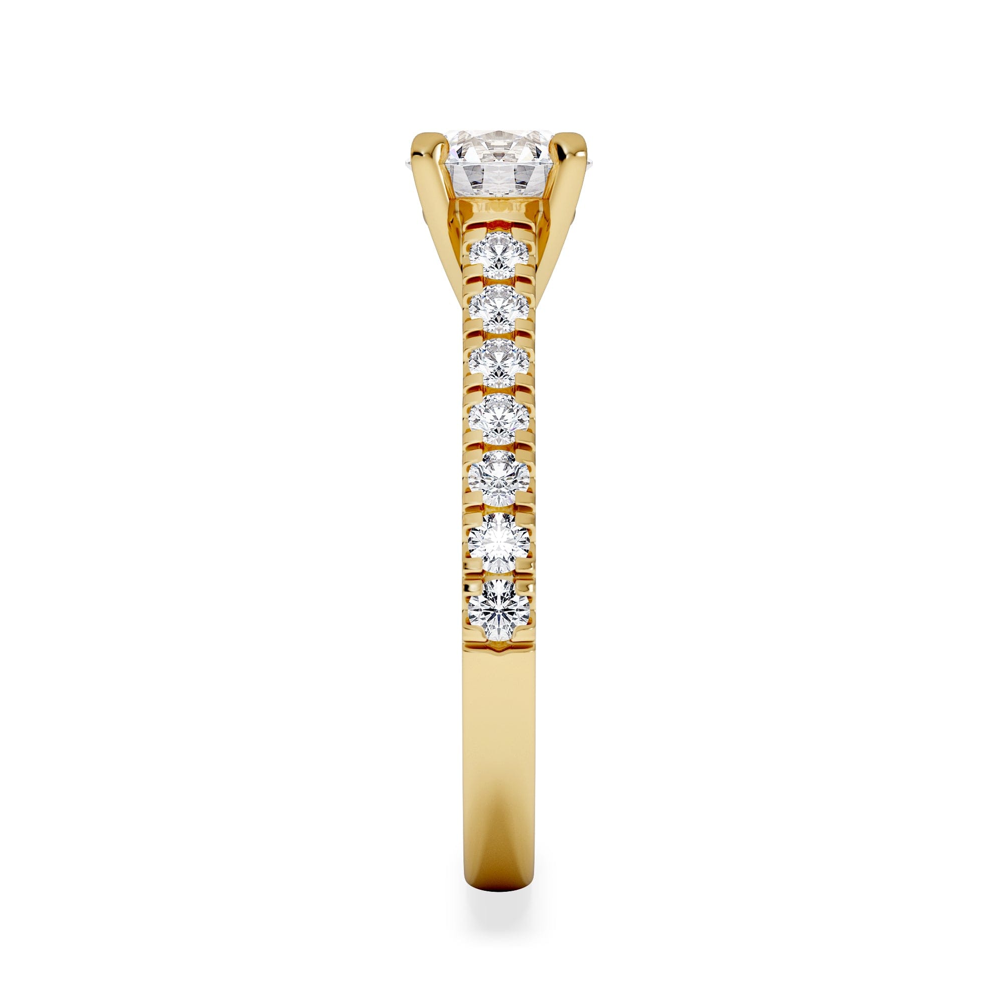 Diamond Natalia Lab Diamond Engagement Side Stone Ring 18K Gold 1.50CT F/VS1