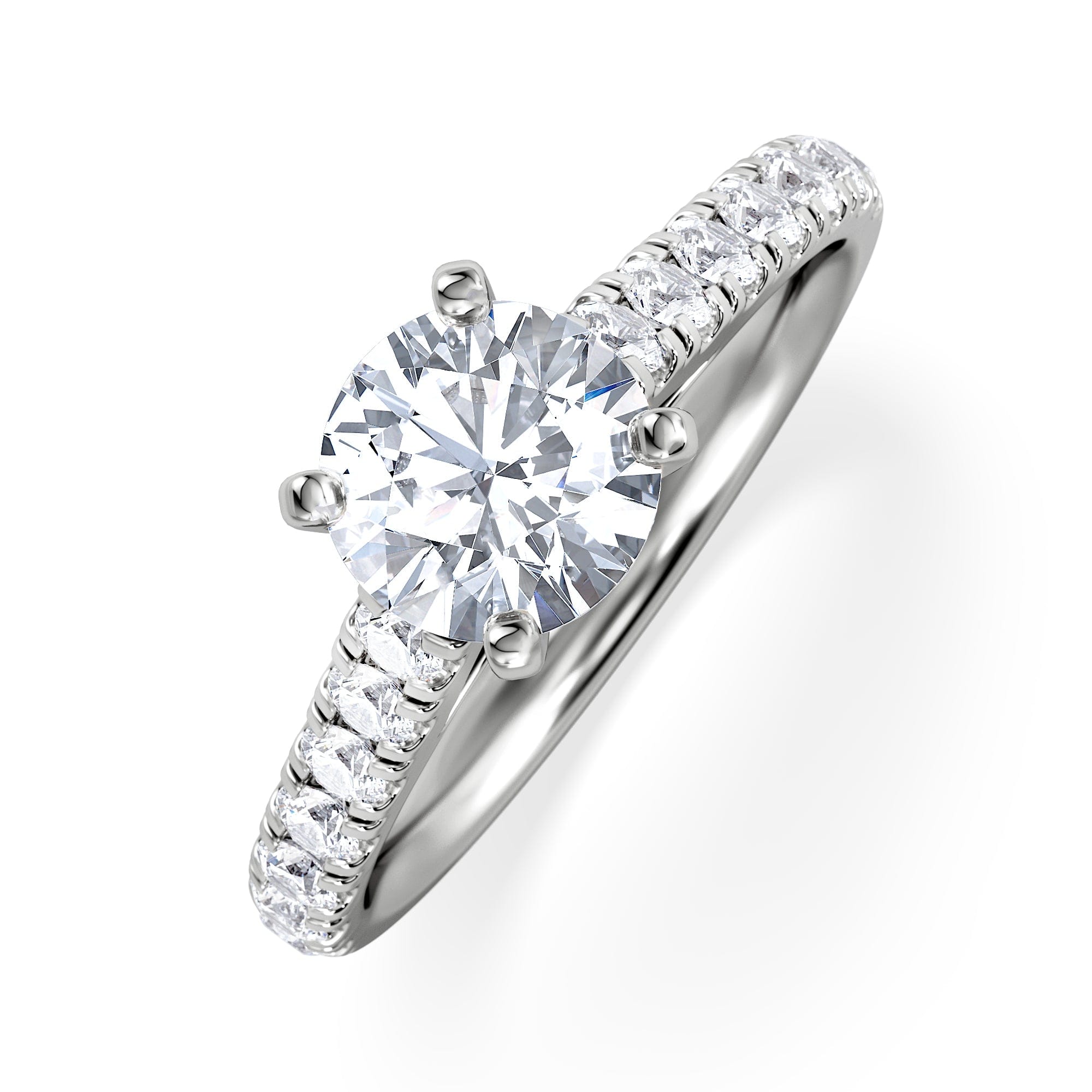 Diamond Natalia Lab Diamond Engagement Side Stone Ring Platinum 1.50CT F/VS1