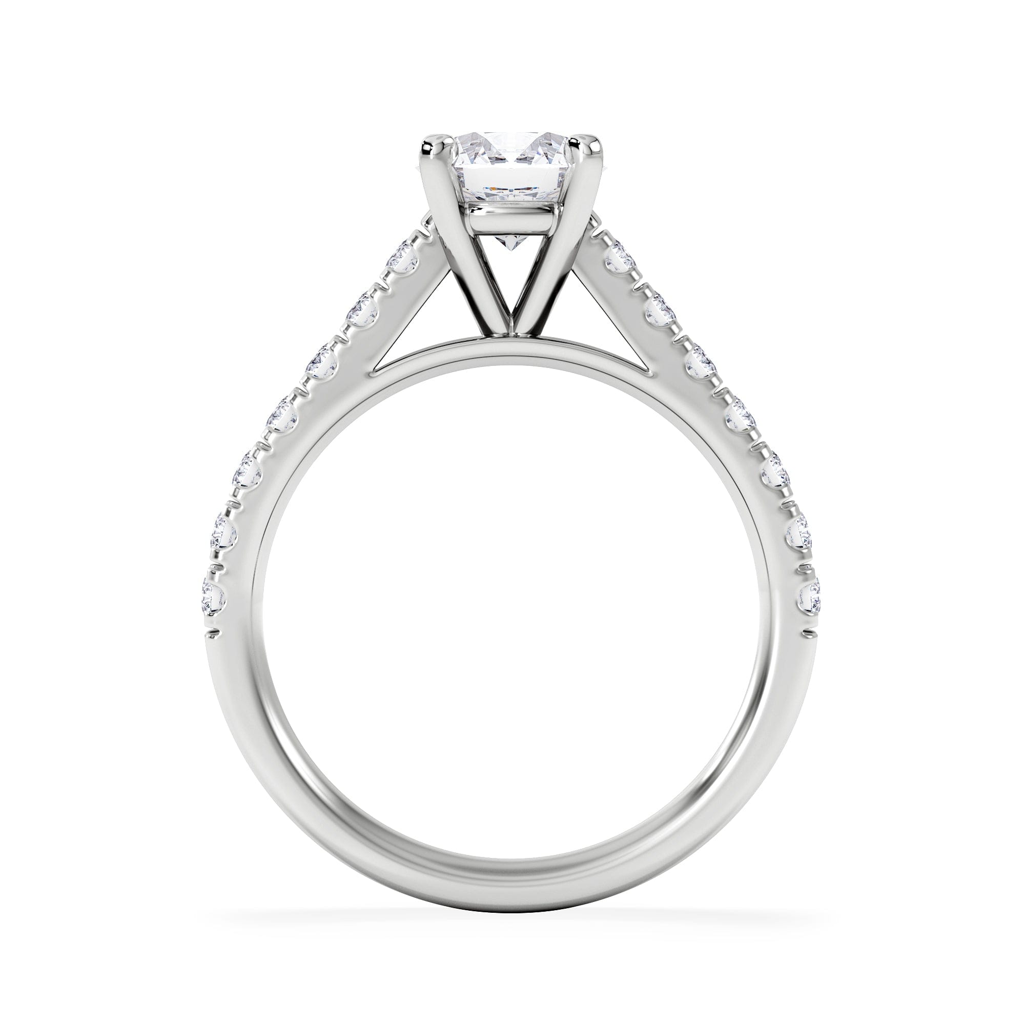 Diamond Natalia Lab Diamond Engagement Side Stone Ring Platinum 1.50CT F/VS1